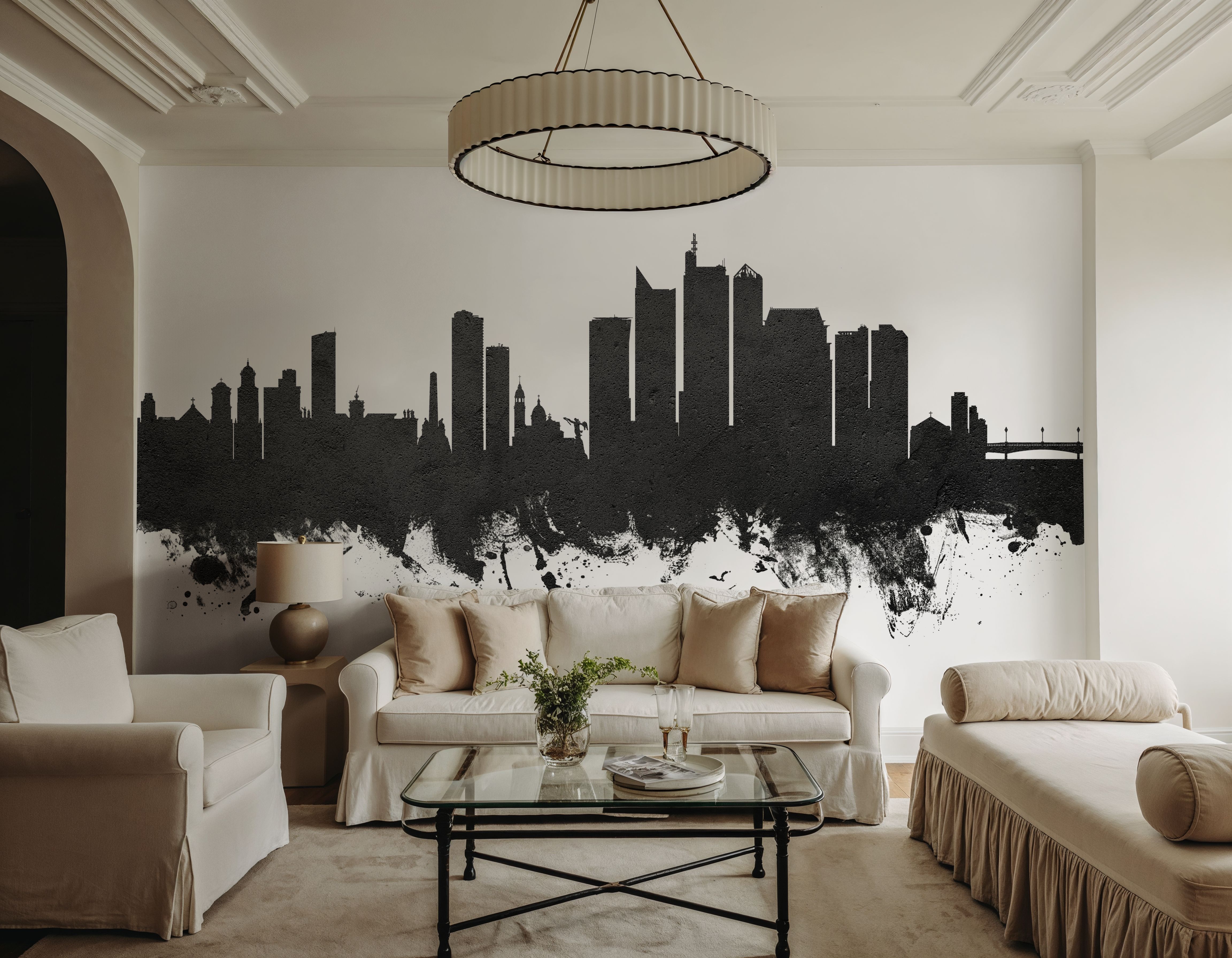 Manila Philippines Skyline Black & White