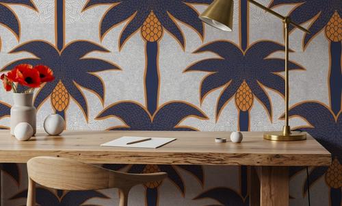 Graphic Palms, Grape