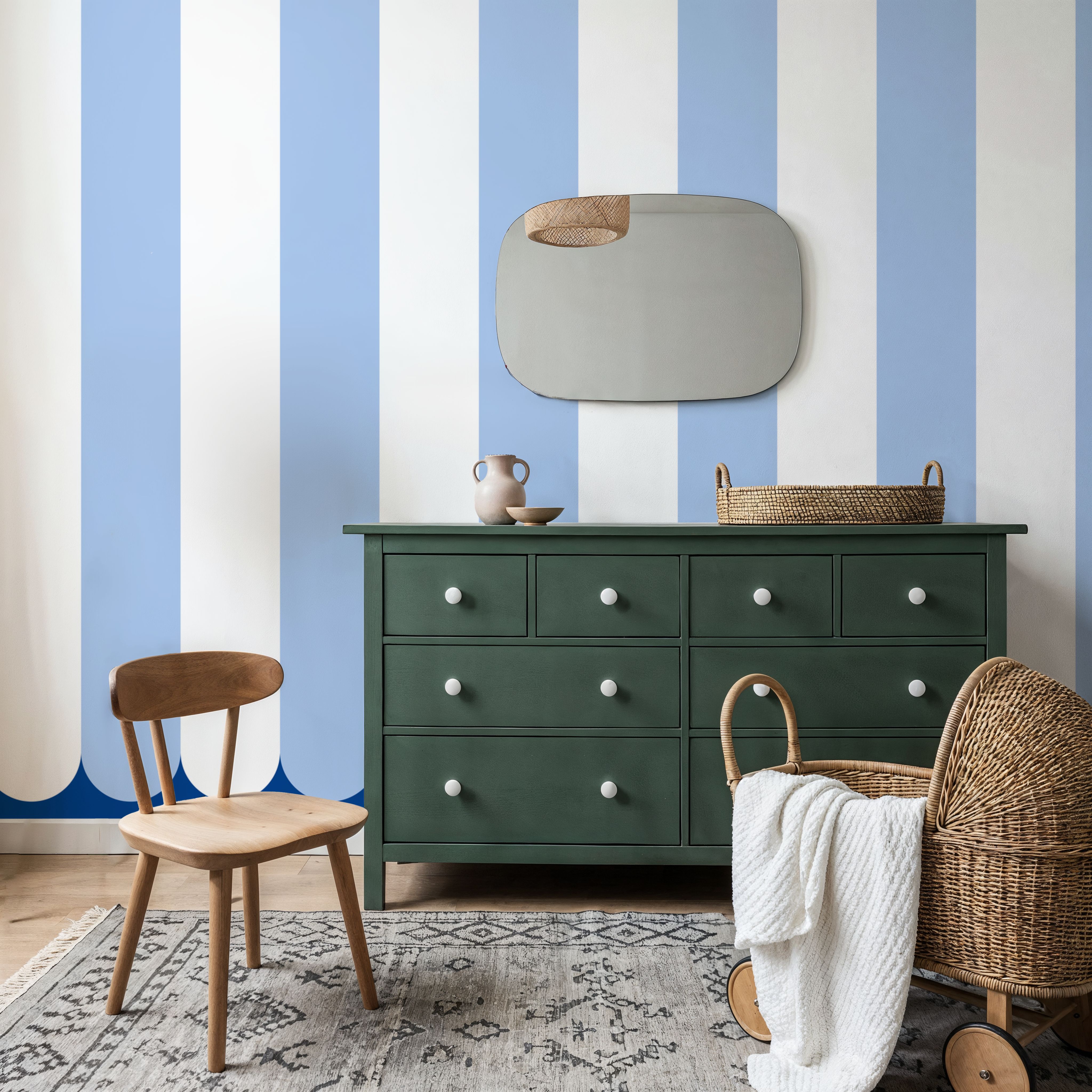 Scalloped Circus Wall, Baby Blue