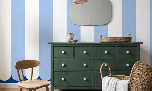 Scalloped Circus Wall, Baby Blue