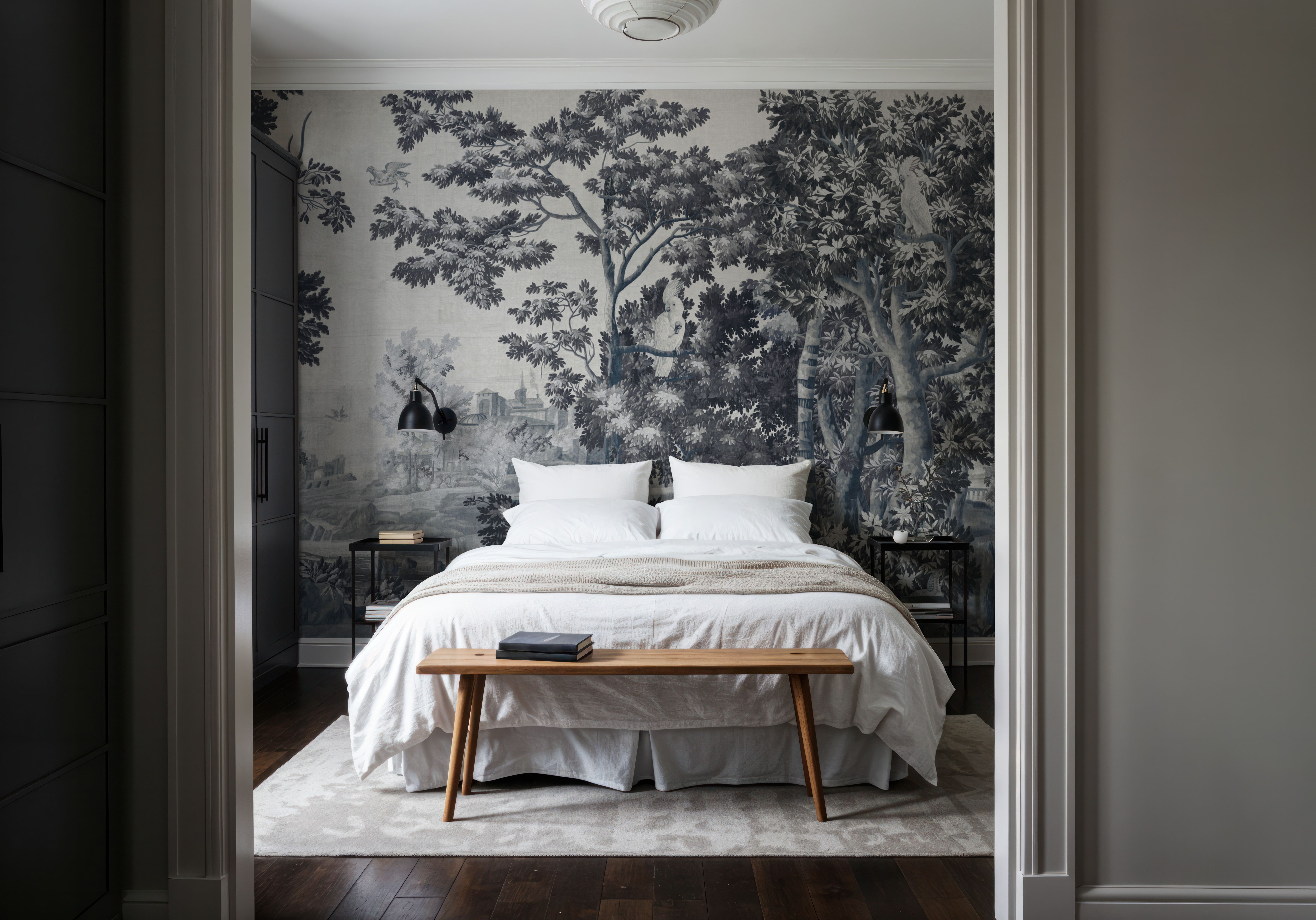 Enchanted Grove Tapestry, Blues, Wallpaper