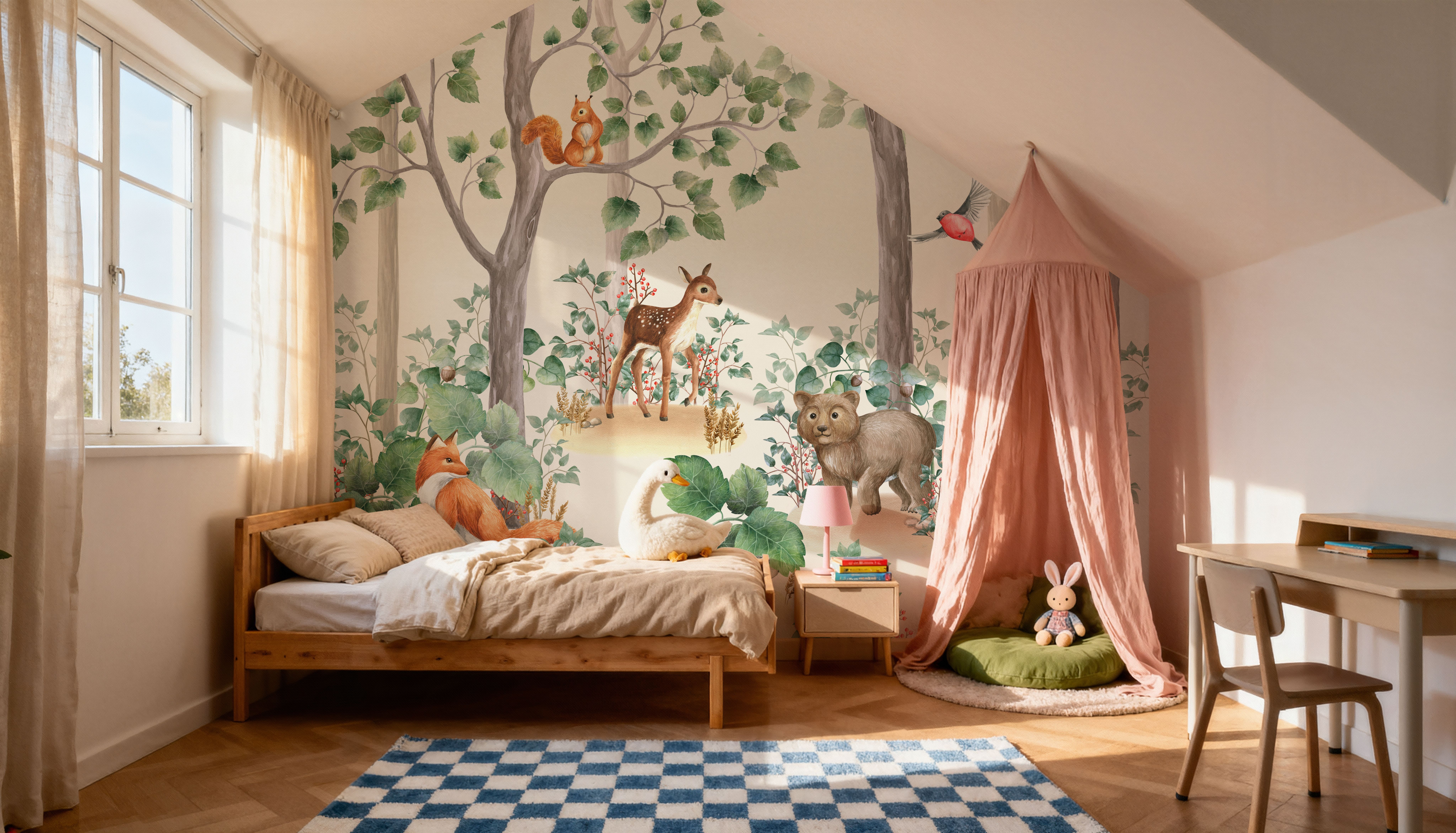 Nordic Forest Baby Animals, Wallpaper