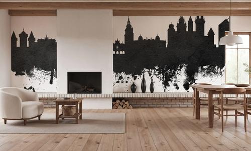 Krakow Skyline Black & White