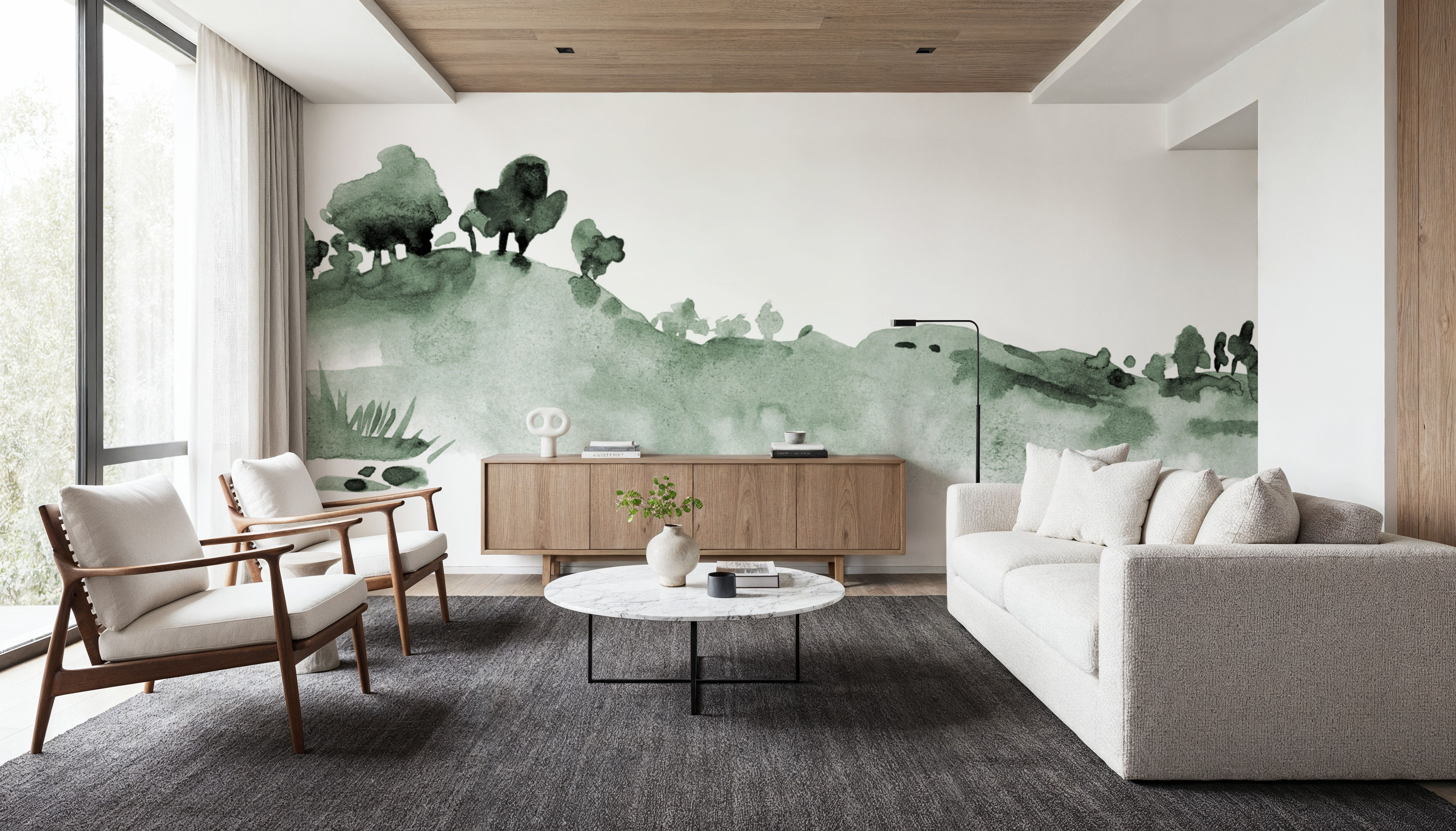 Tranquil Hillside, Forest Green