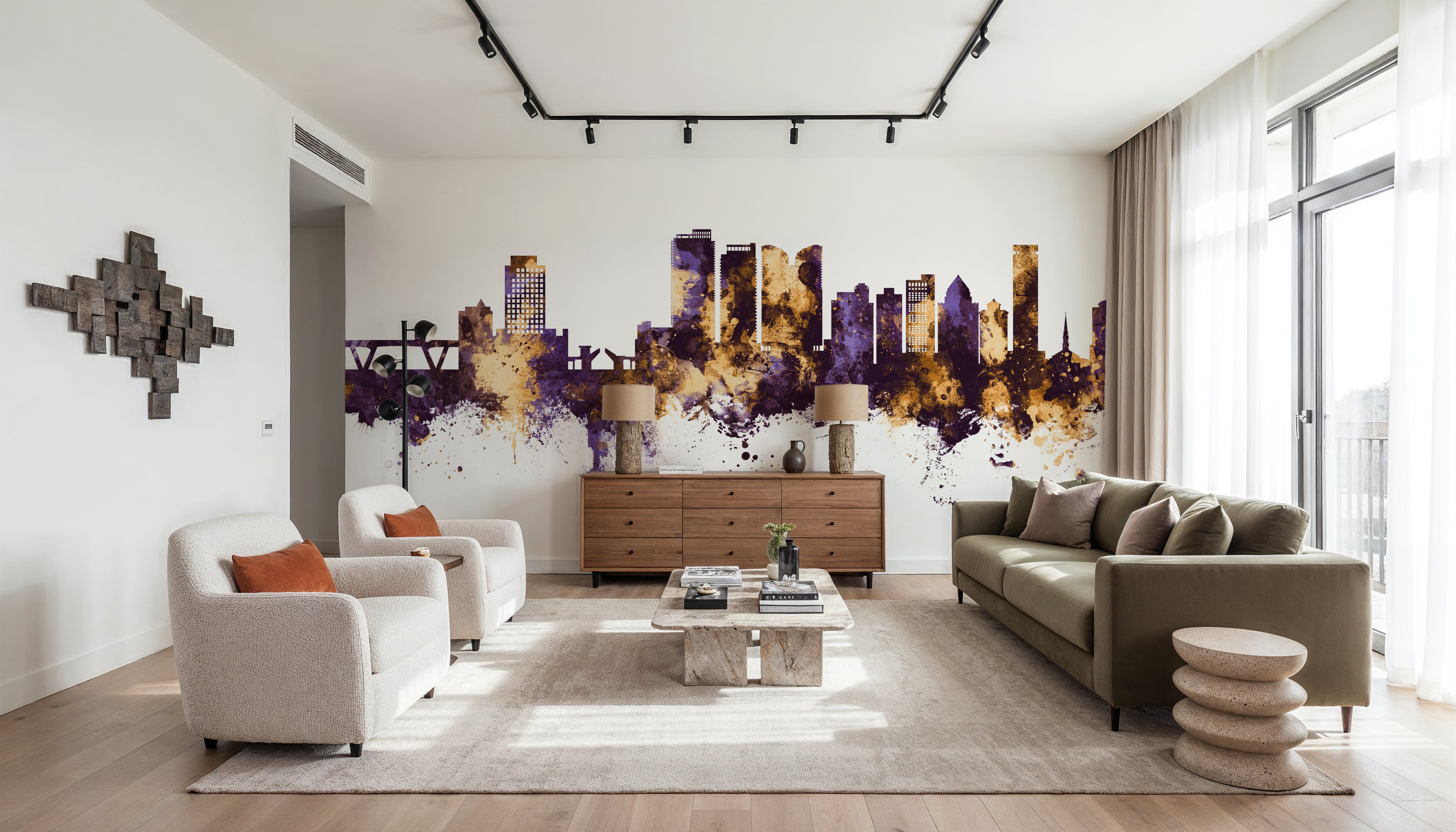 Fort Lauderdale Florida Skyline Purple & Gold