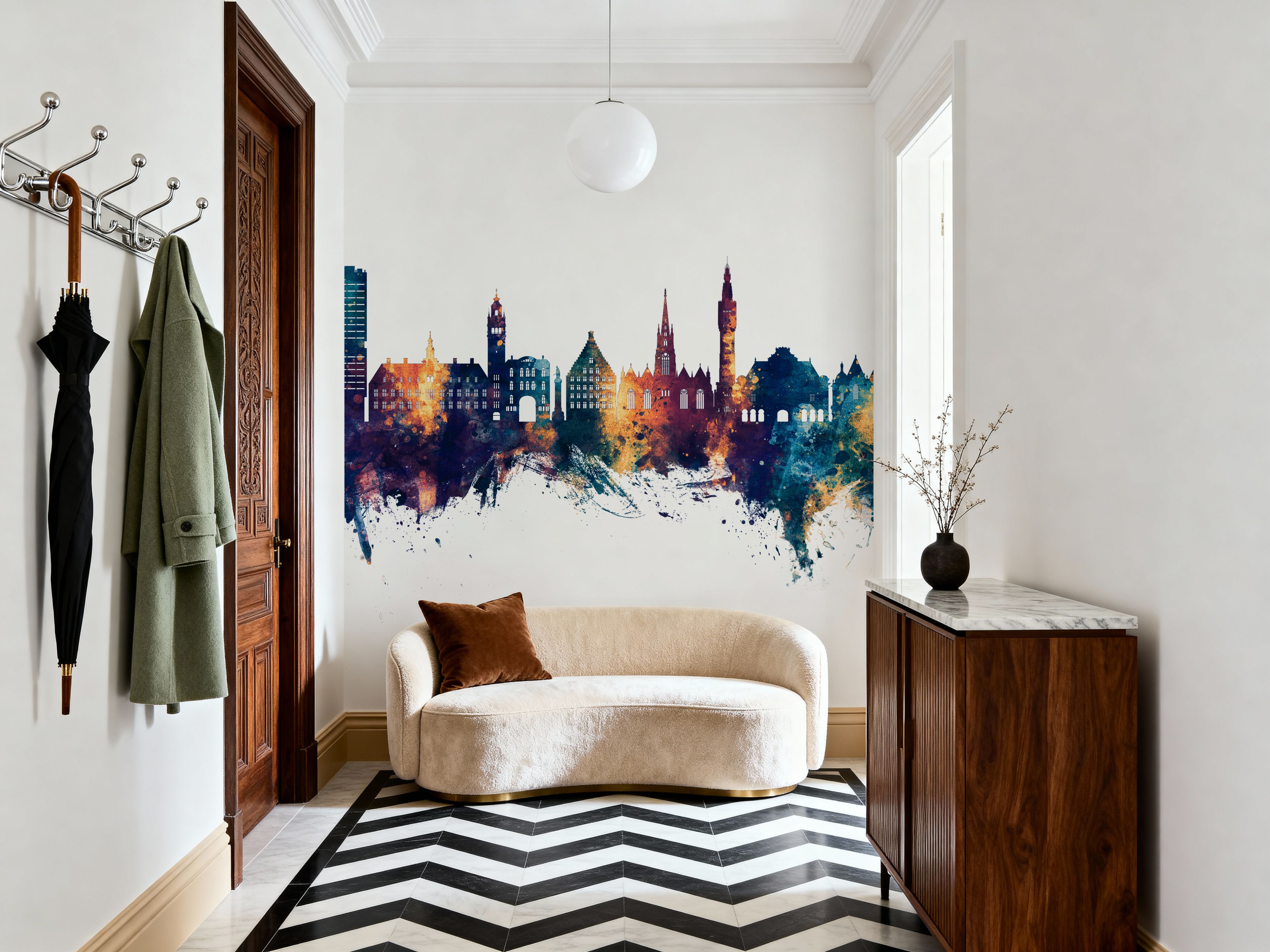 Lille France Skyline Blue & Bronze