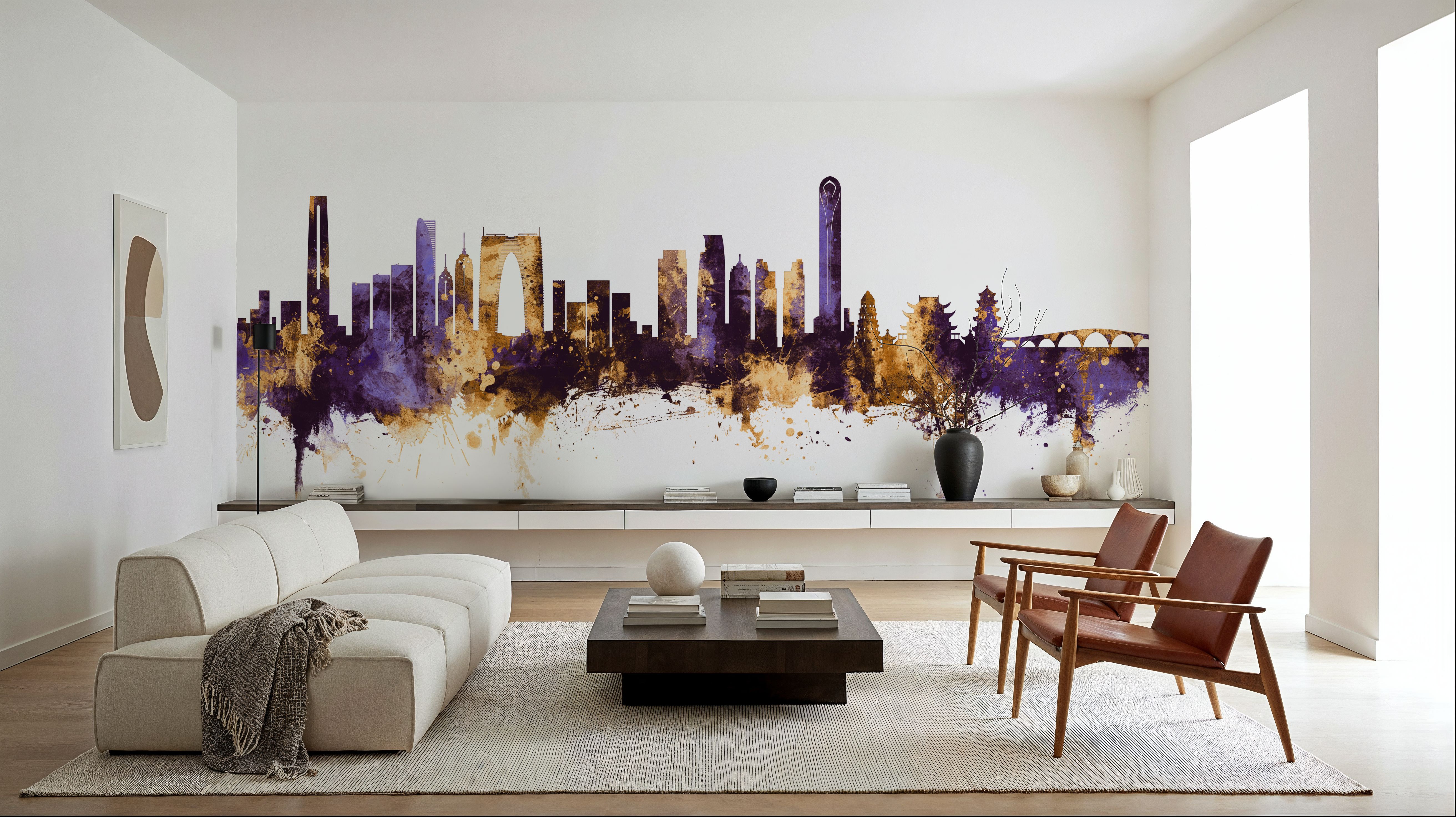 Suzhou China Skyline Purple & Gold