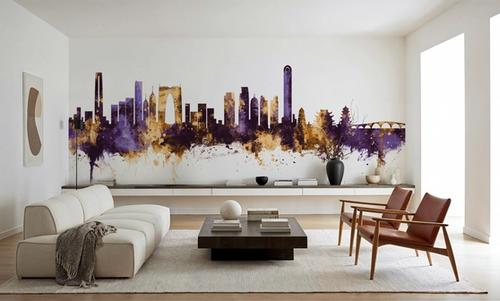 Suzhou China Skyline Purple & Gold