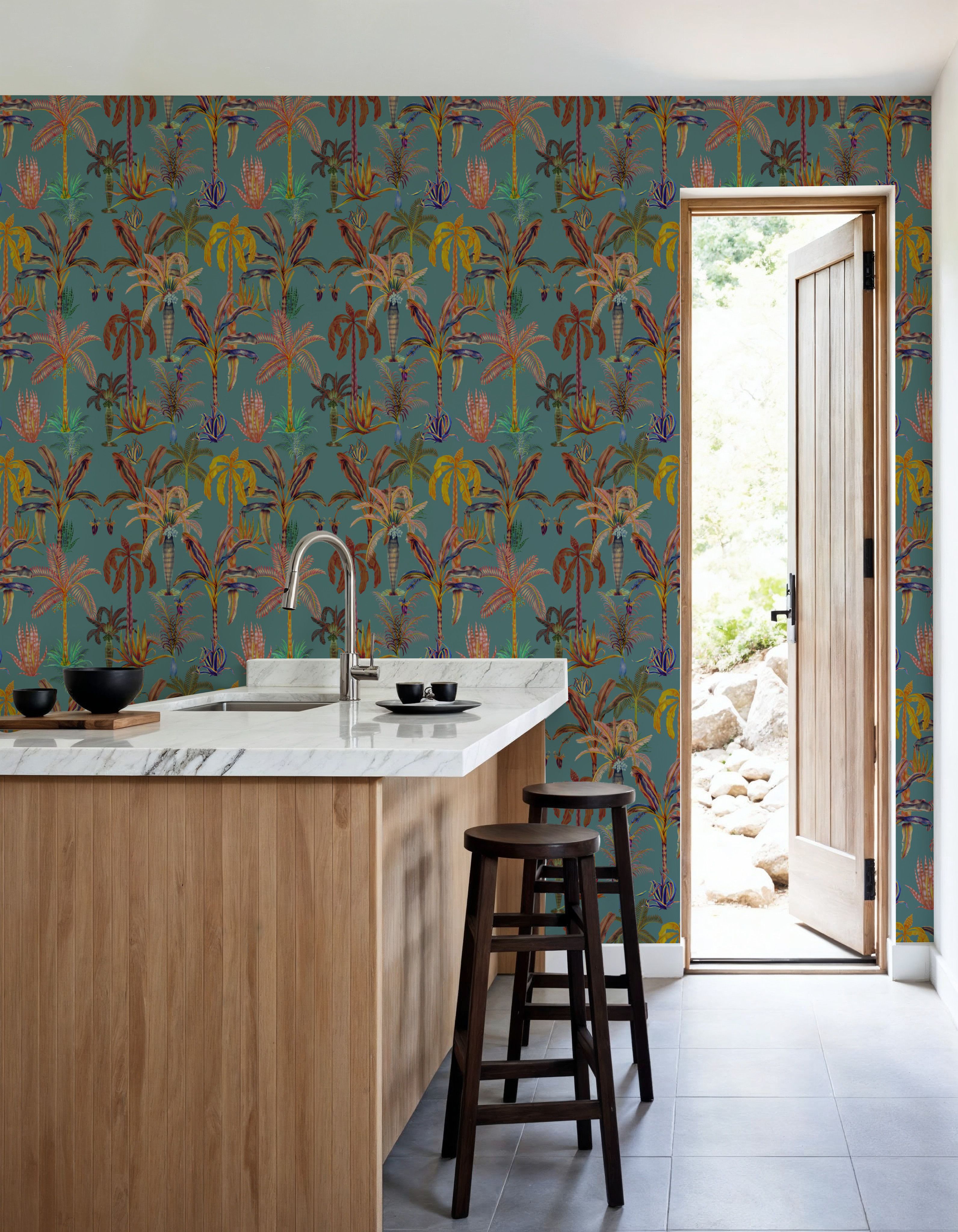 Statement Palms Petite, Turquoise