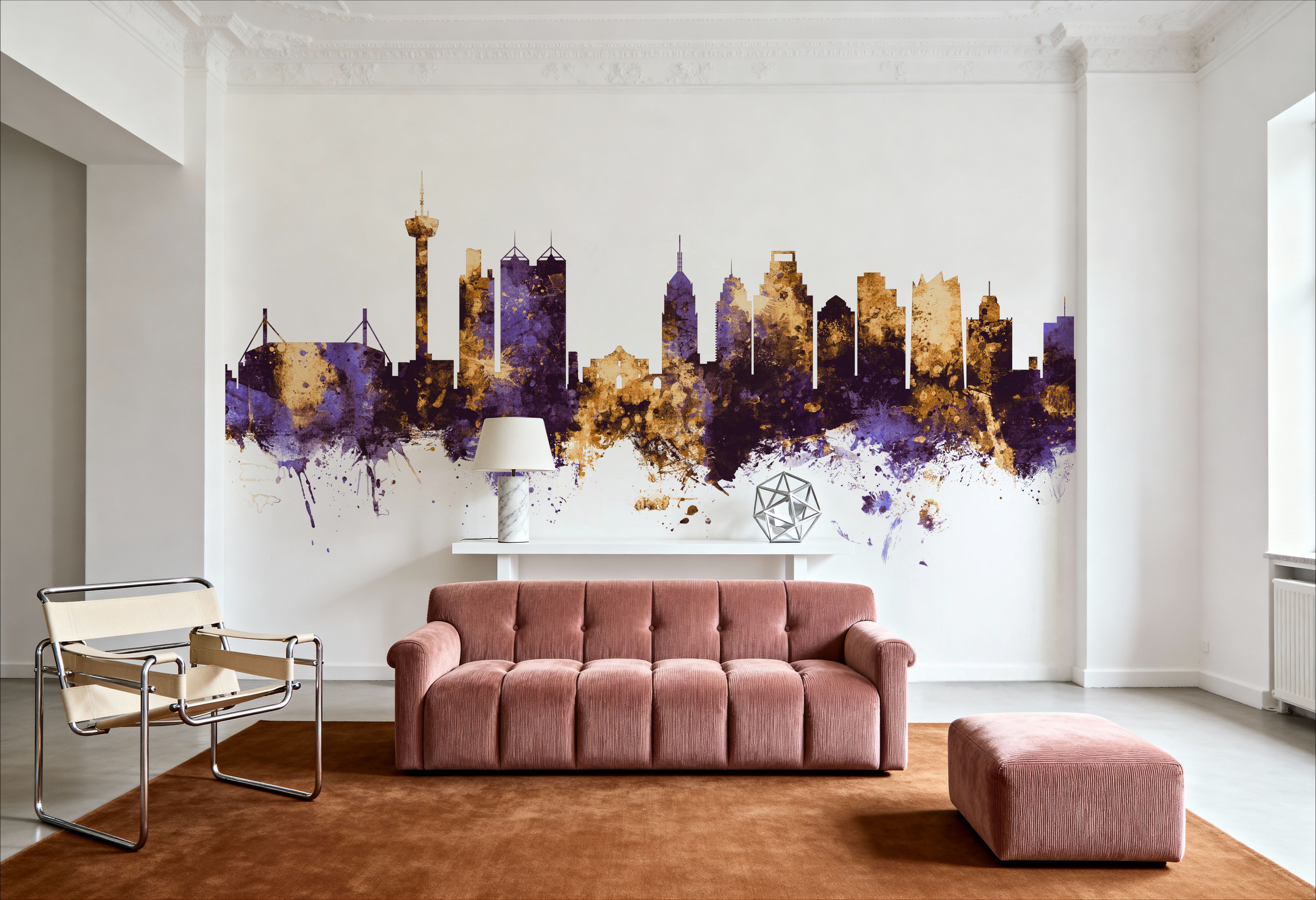 San Antonio Texas Skyline Purple & Gold