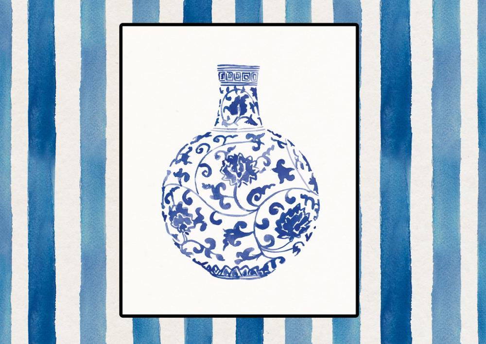 Chinoiserie Vase III Stripes