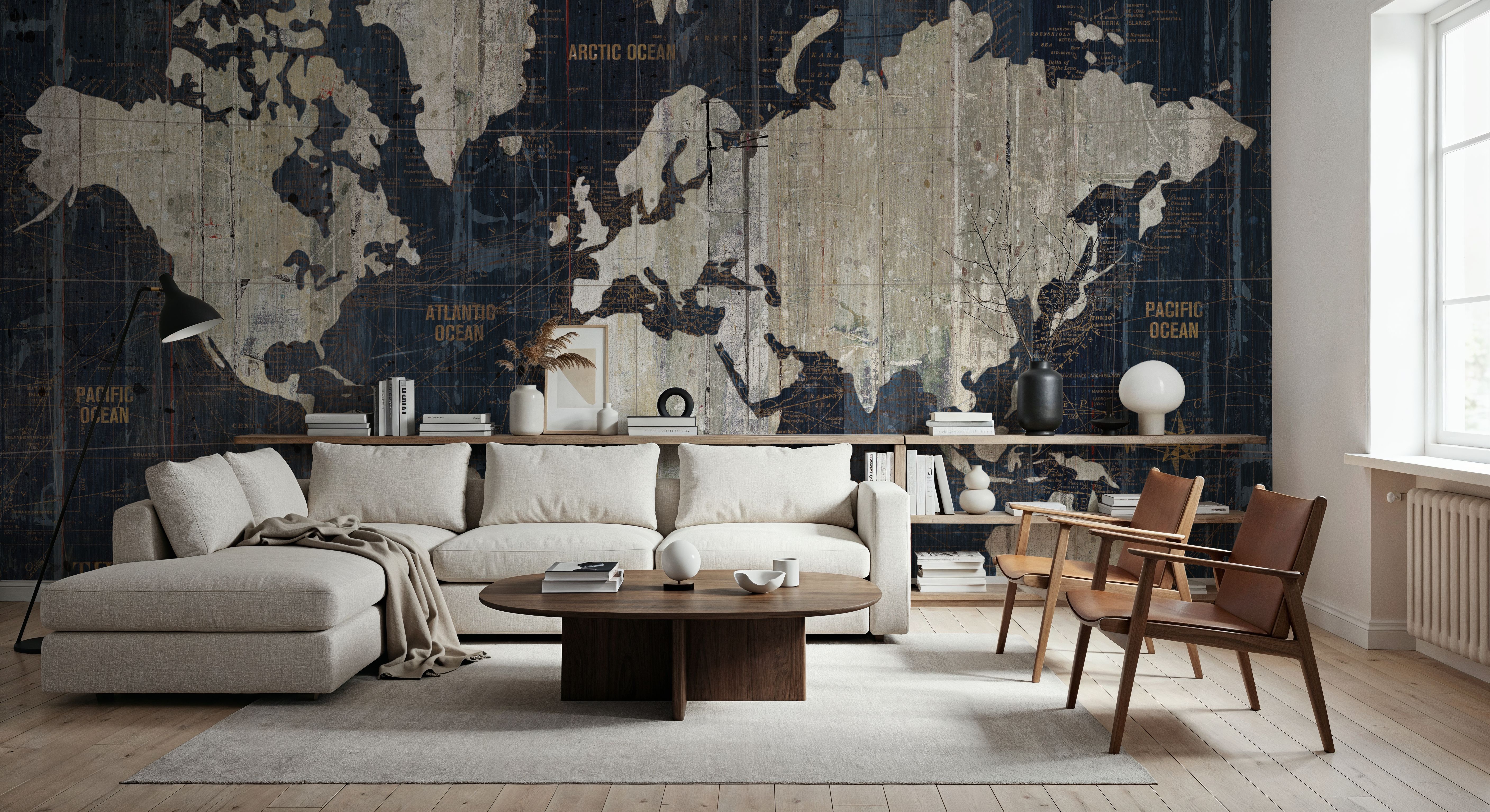 Old World Map Blue v2