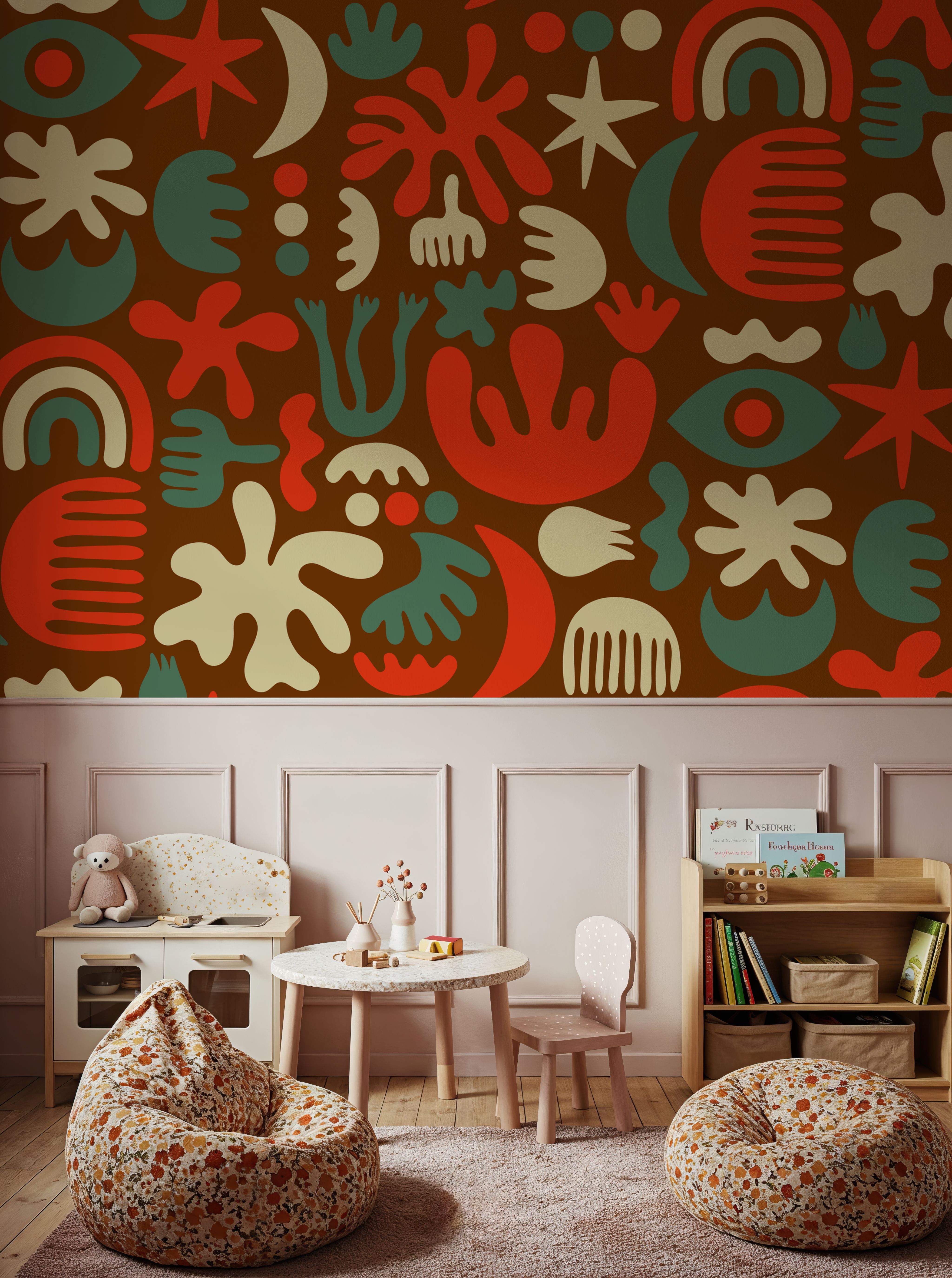 Cute Cutouts Mural, Red