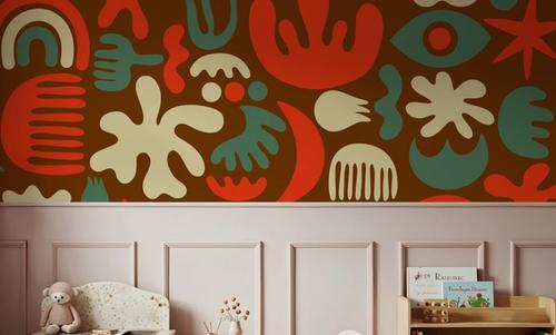 Cute Cutouts Mural, Red