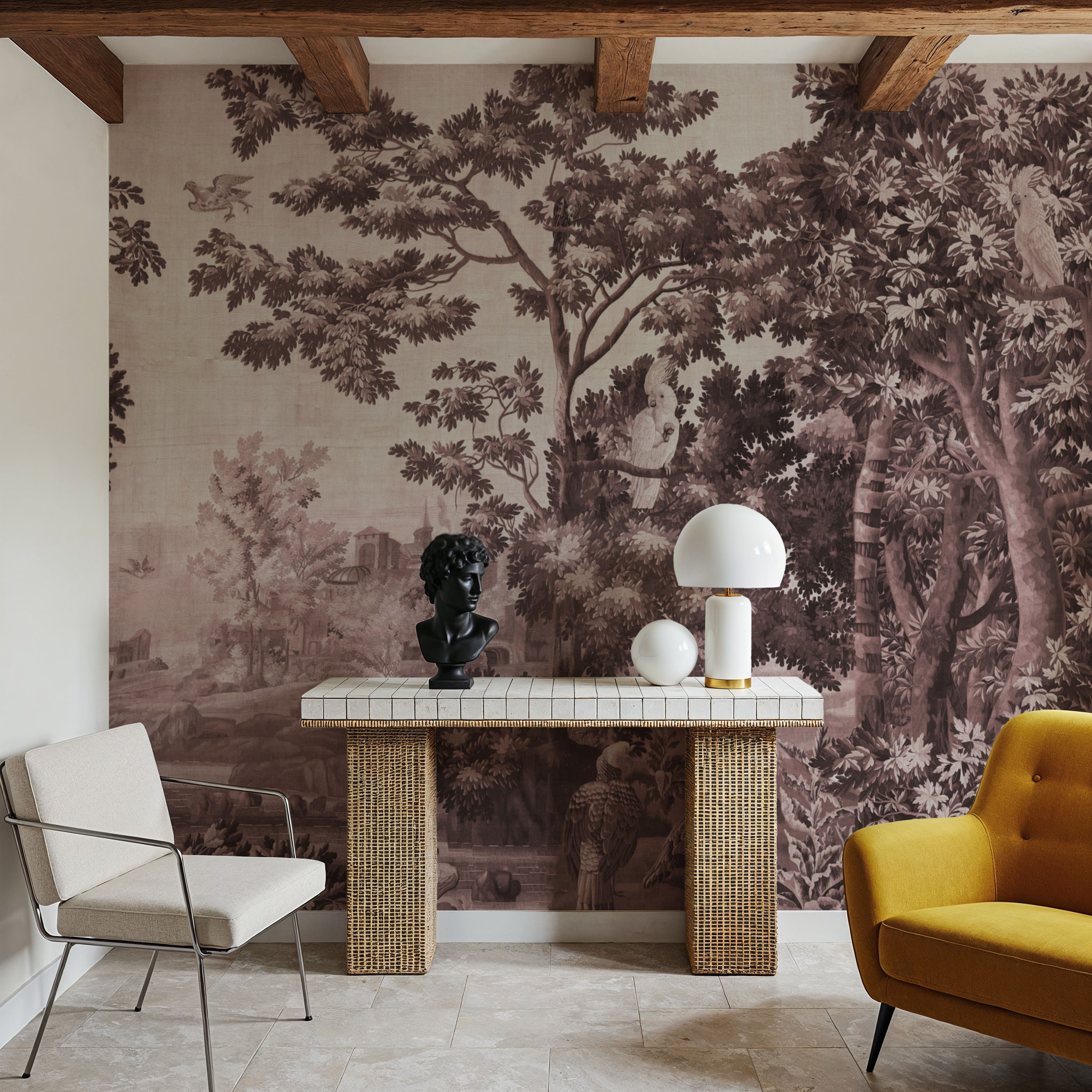 Enchanted Grove Tapestry, Burgundy