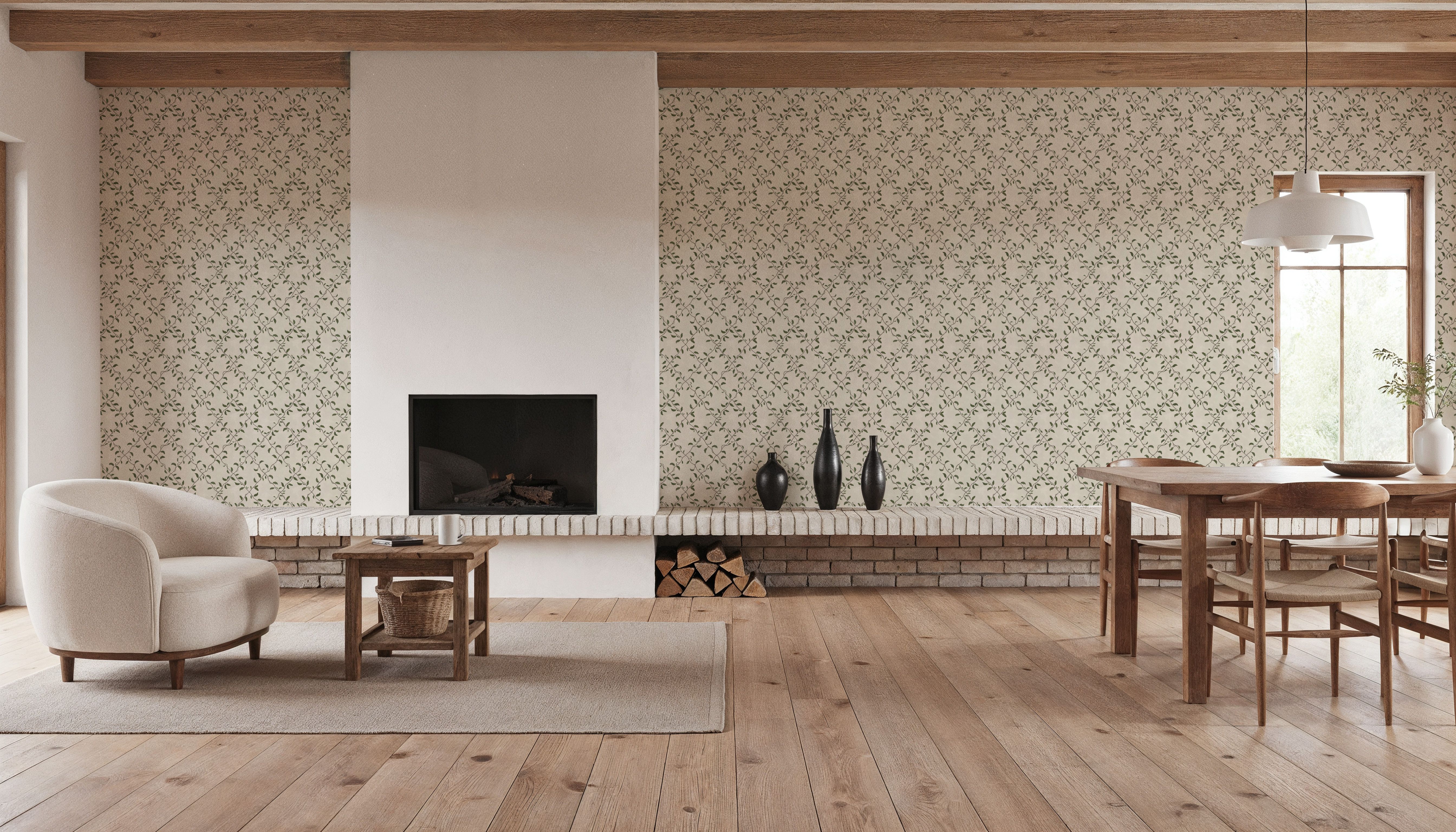 Emerald Trellis Petite, Cream