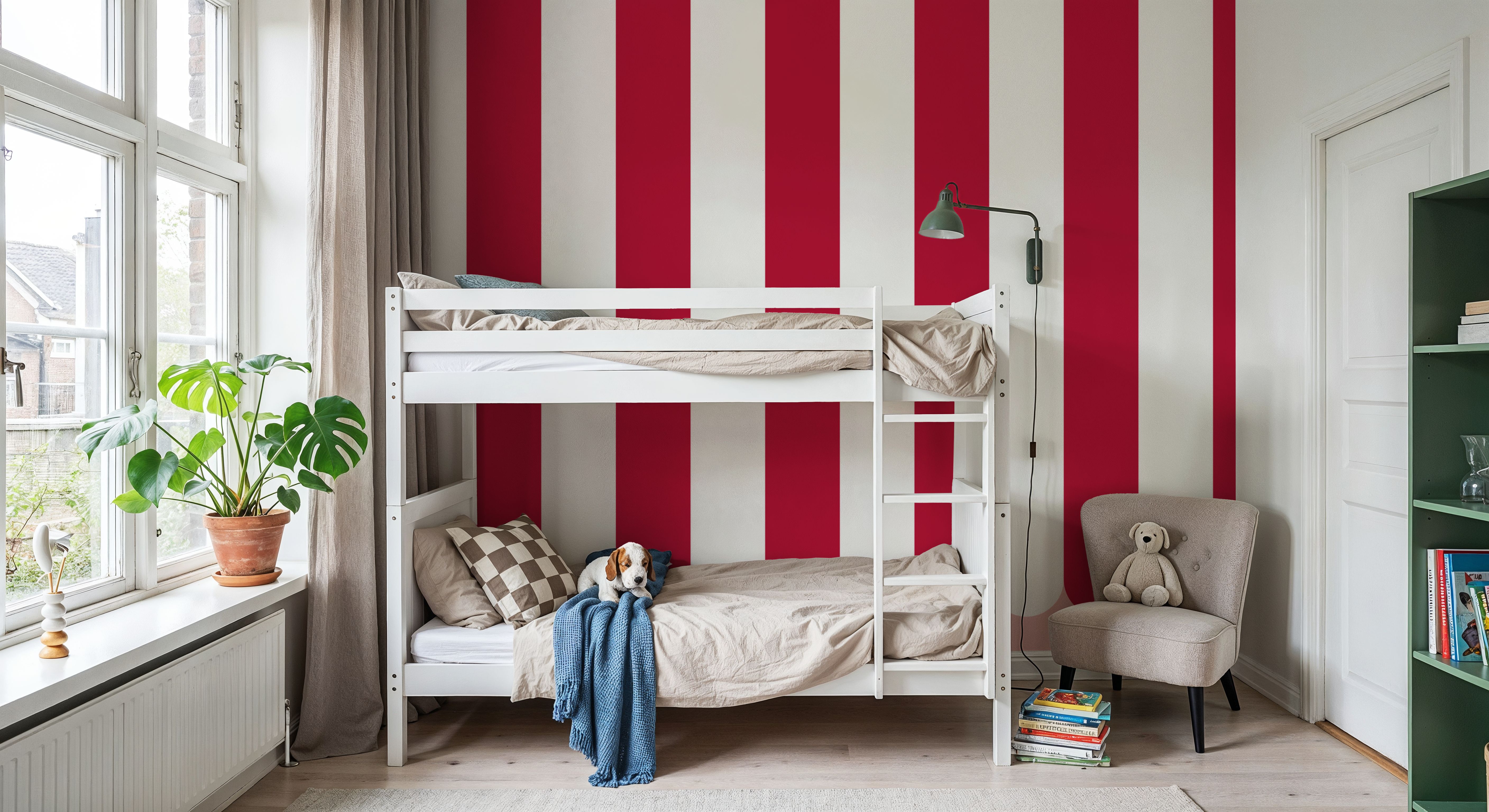 Scalloped Circus Stripes, Red