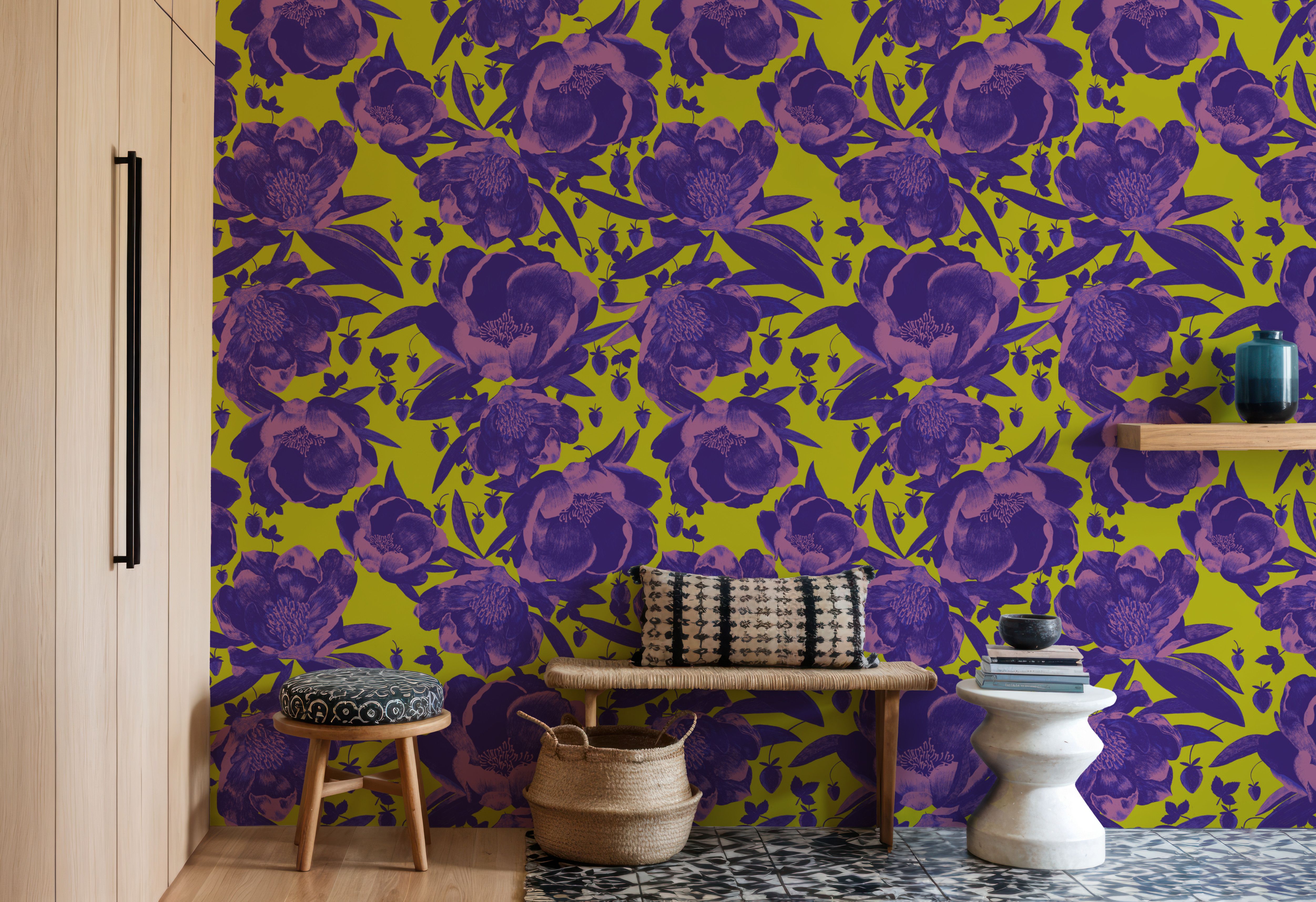 Pop Peonies, Purple & Lime