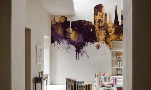 Dortmund Germany Skyline Purple & Gold
