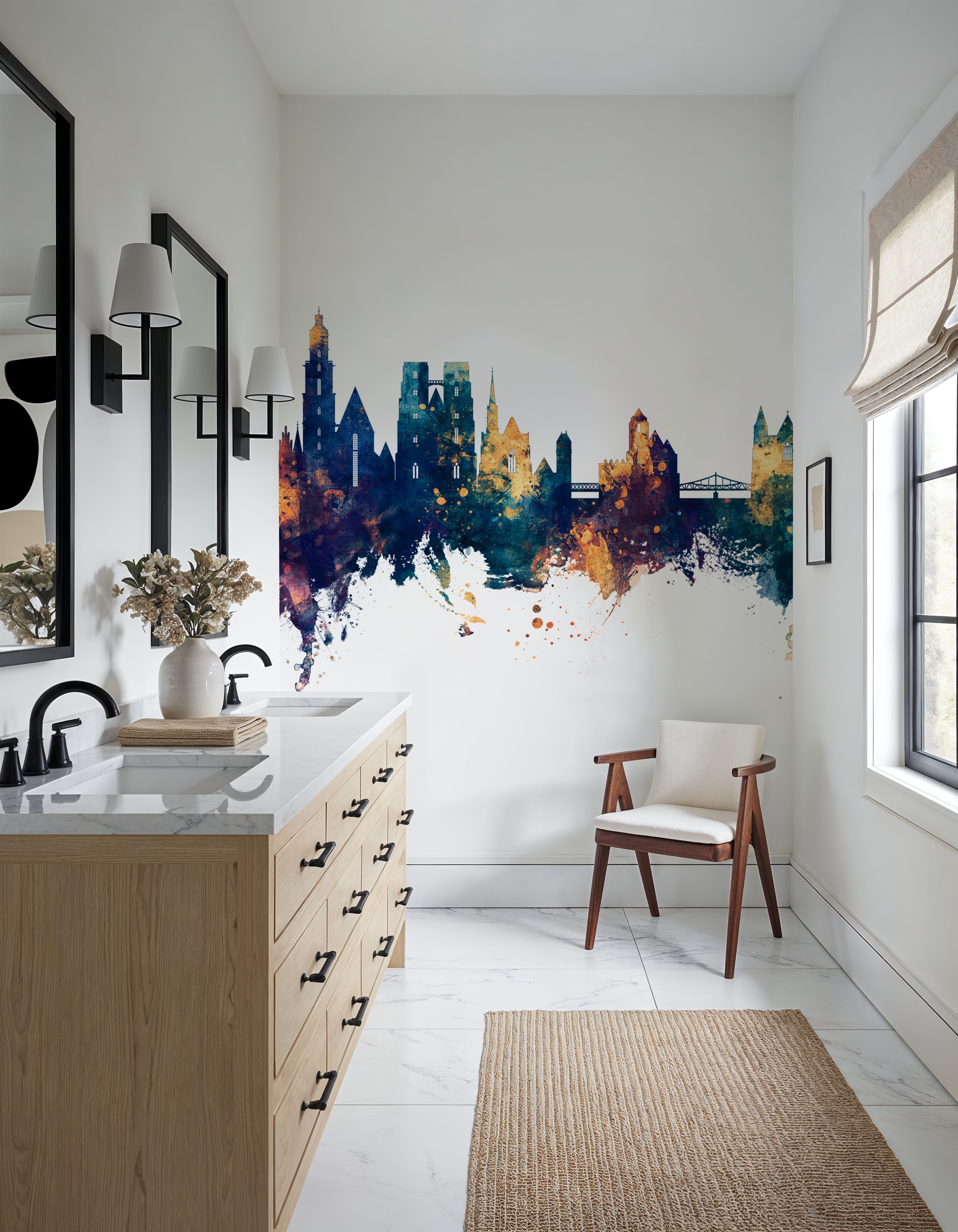 Wroclaw Poland Skyline Blue & Bronze