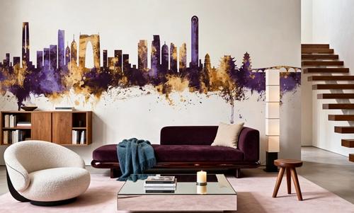 Suzhou China Skyline Purple & Gold