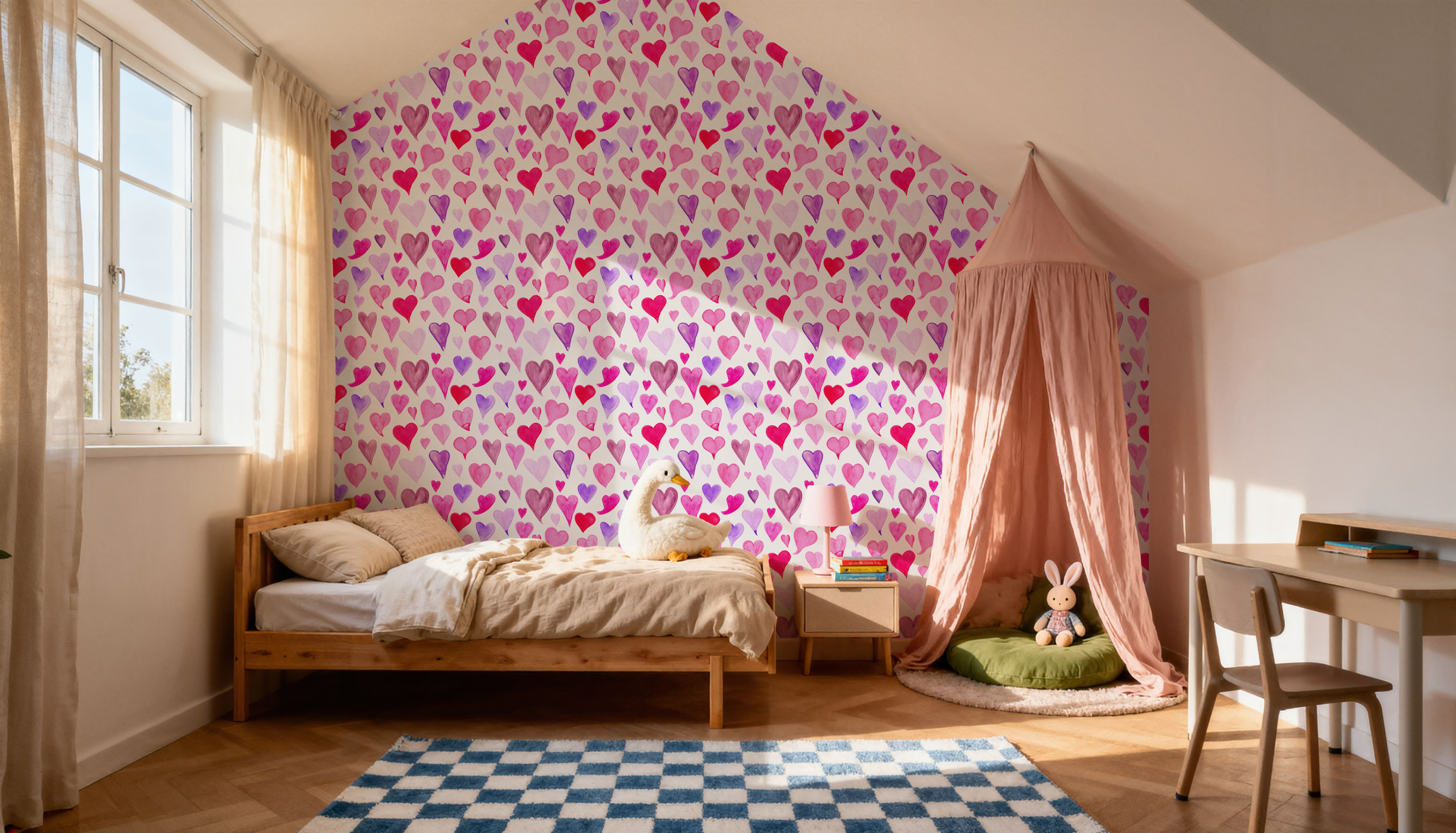 Pink & Purple Painted Hearts