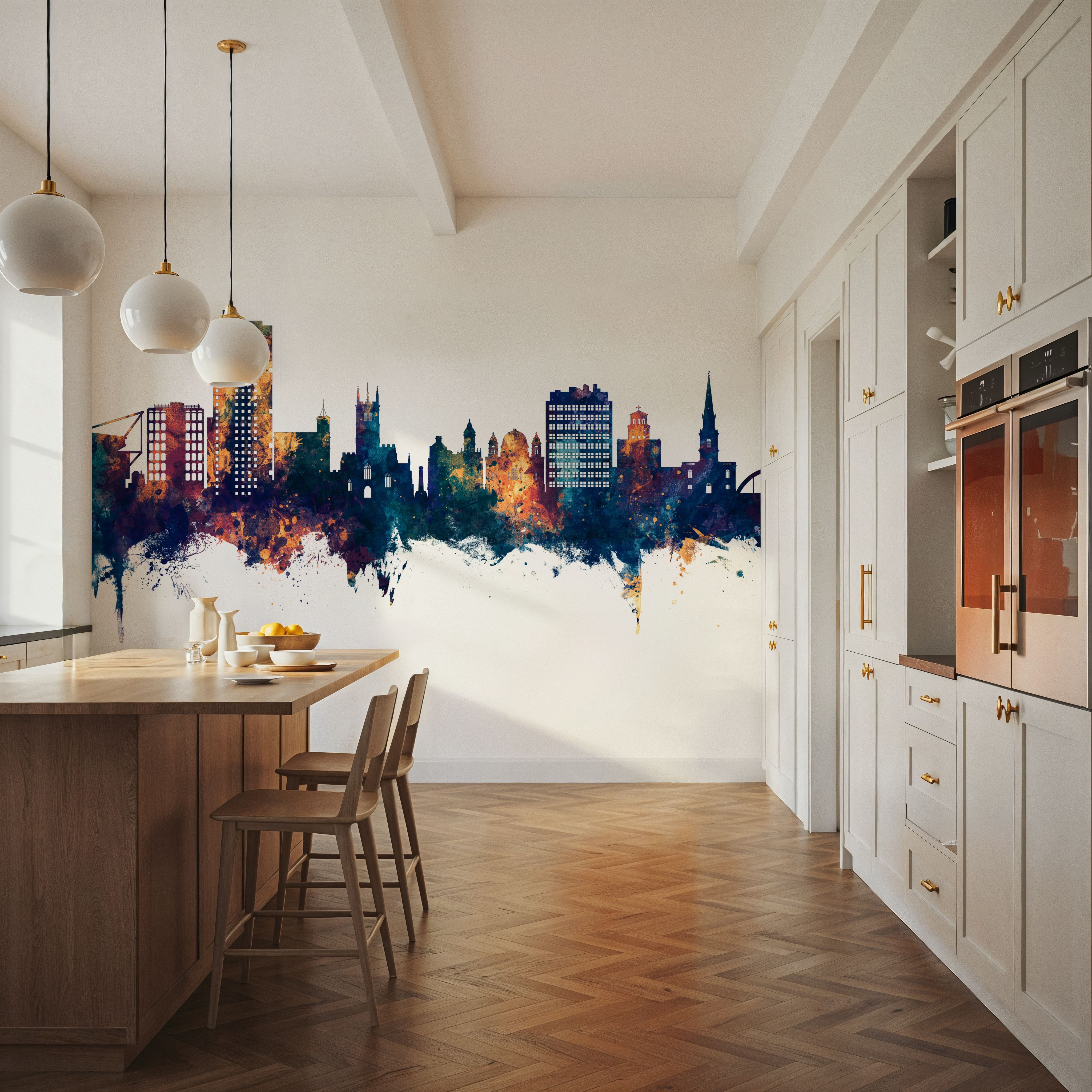 Wolverhampton England Skyline Blue & Bronze