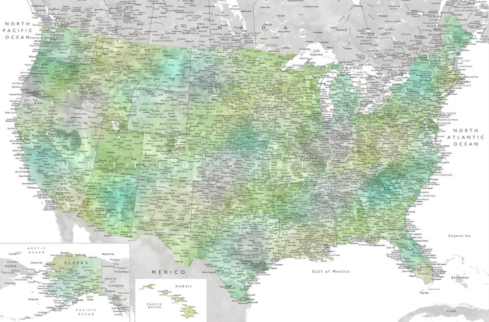 US Map Detailed - Oriole