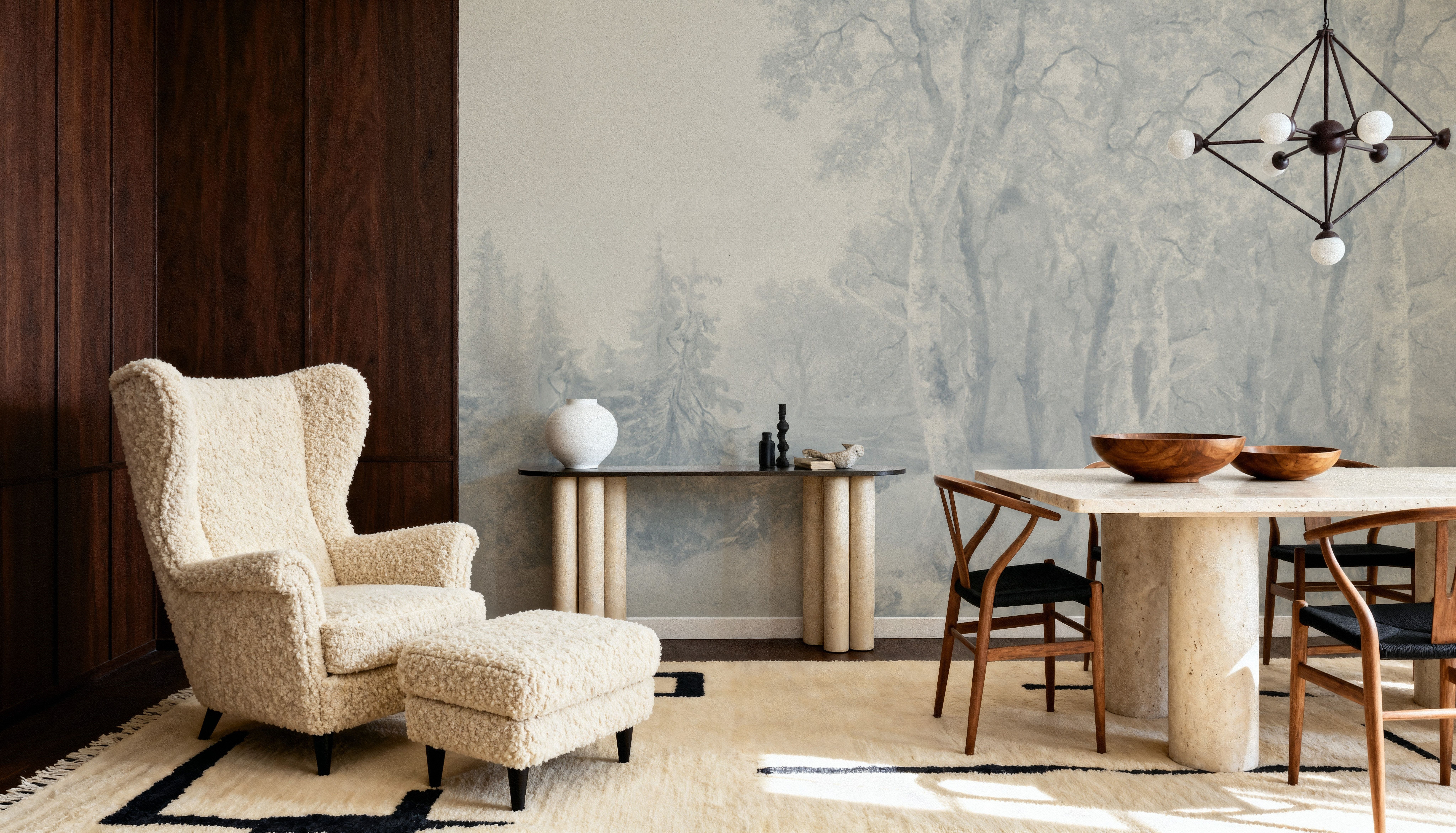 Forest Immersion Pale Blue, Wallpaper