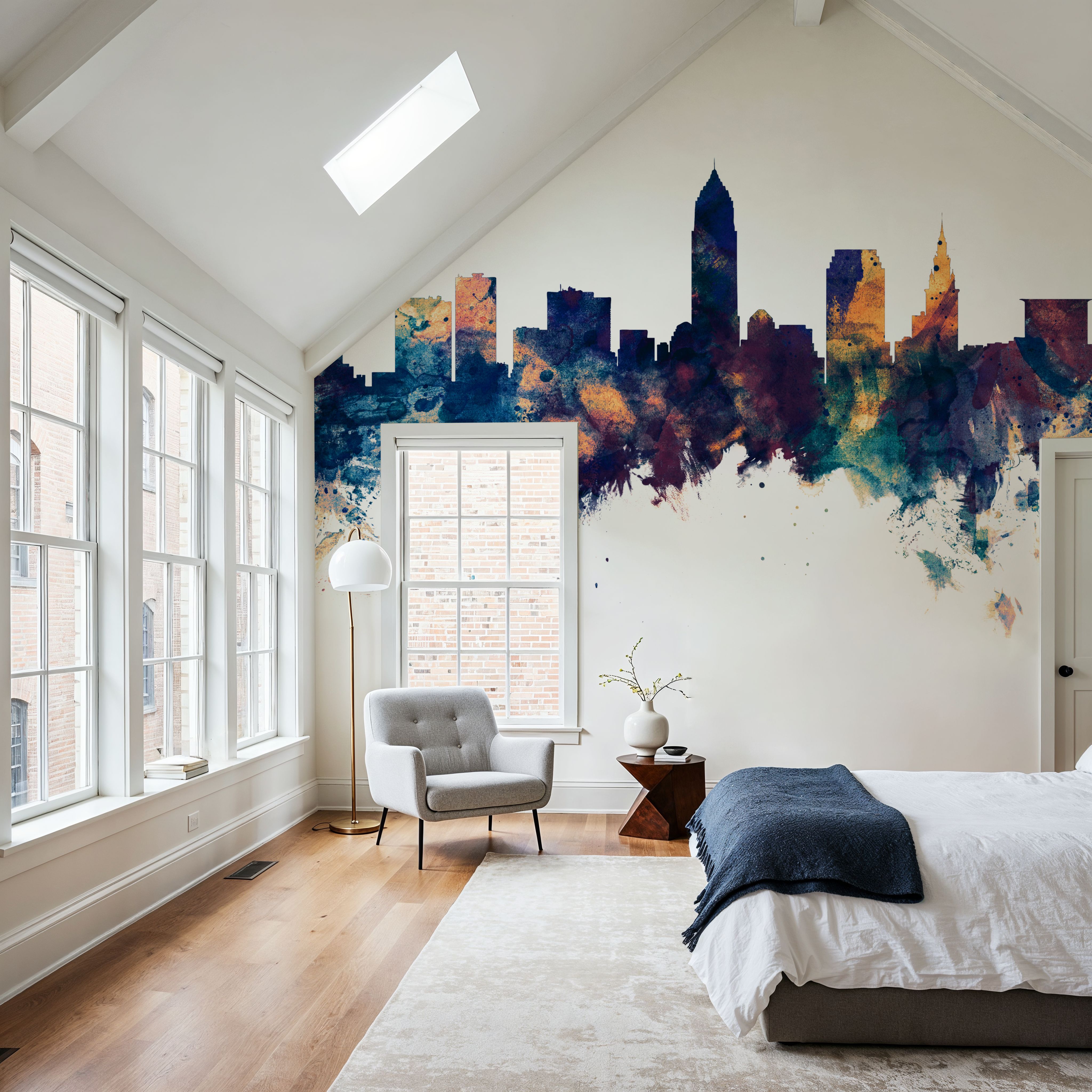 Cleveland Ohio Skyline Blue & Bronze