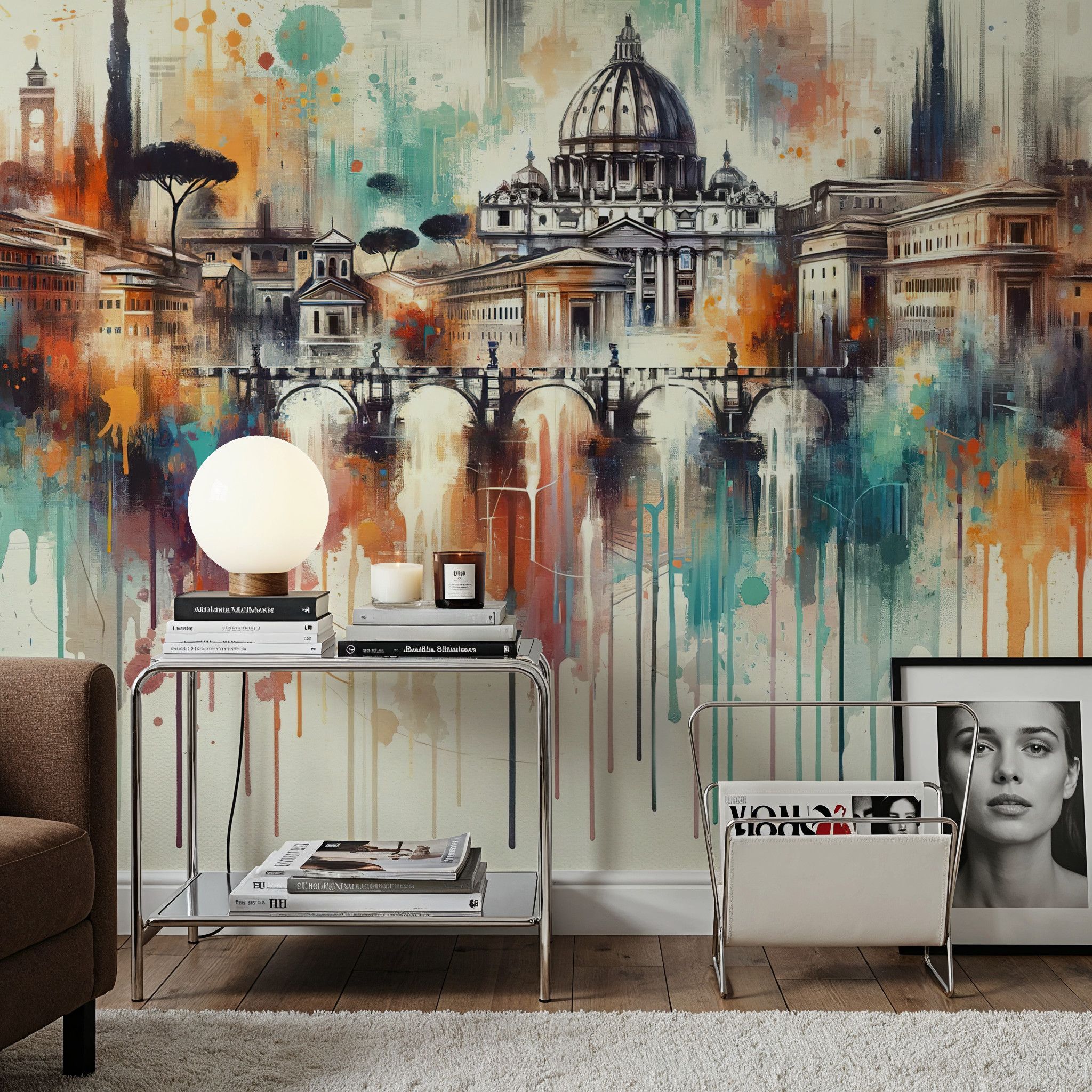 Watercolor Skyline Rome II
