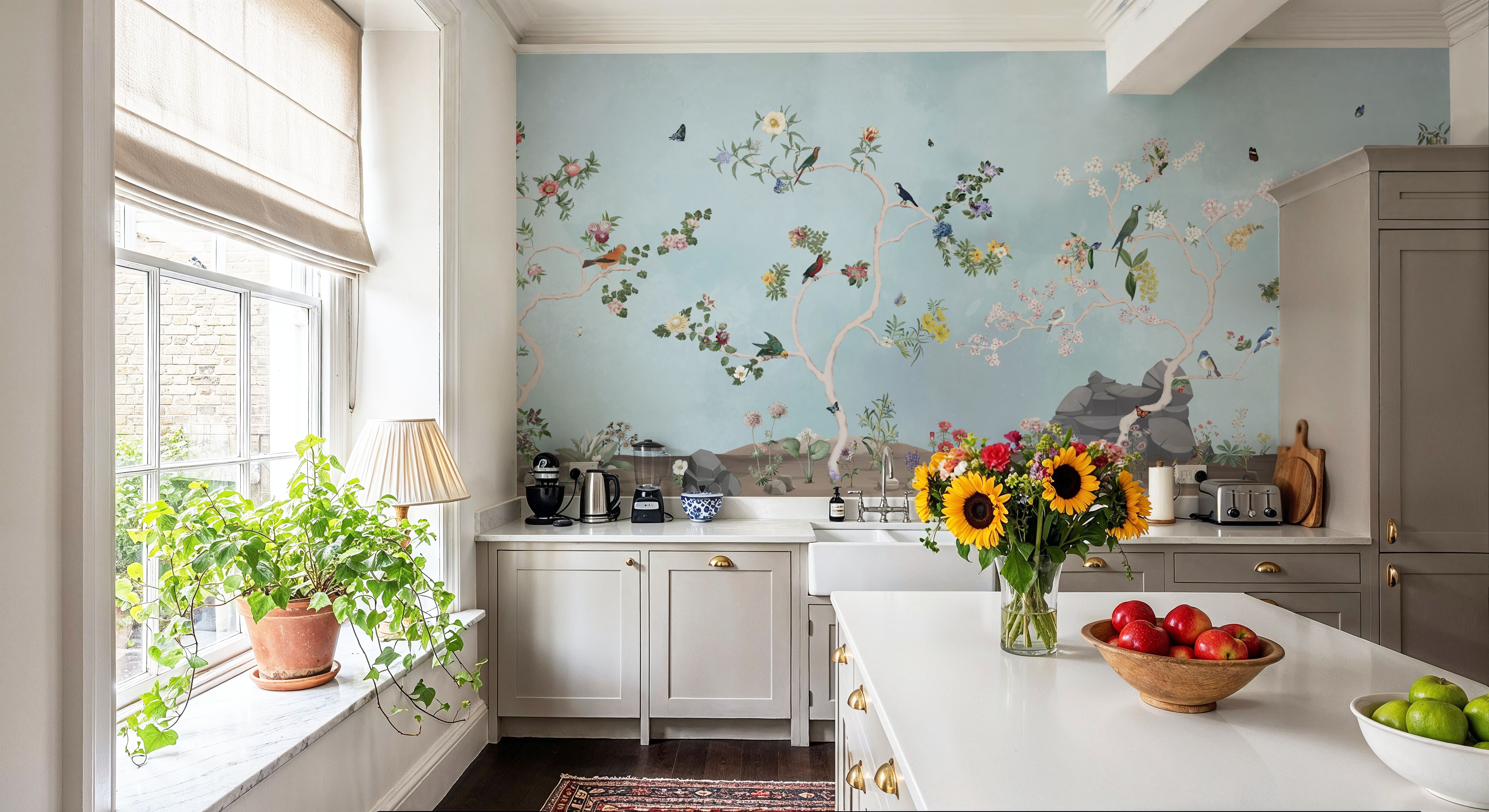 Birds in the Garden Blue