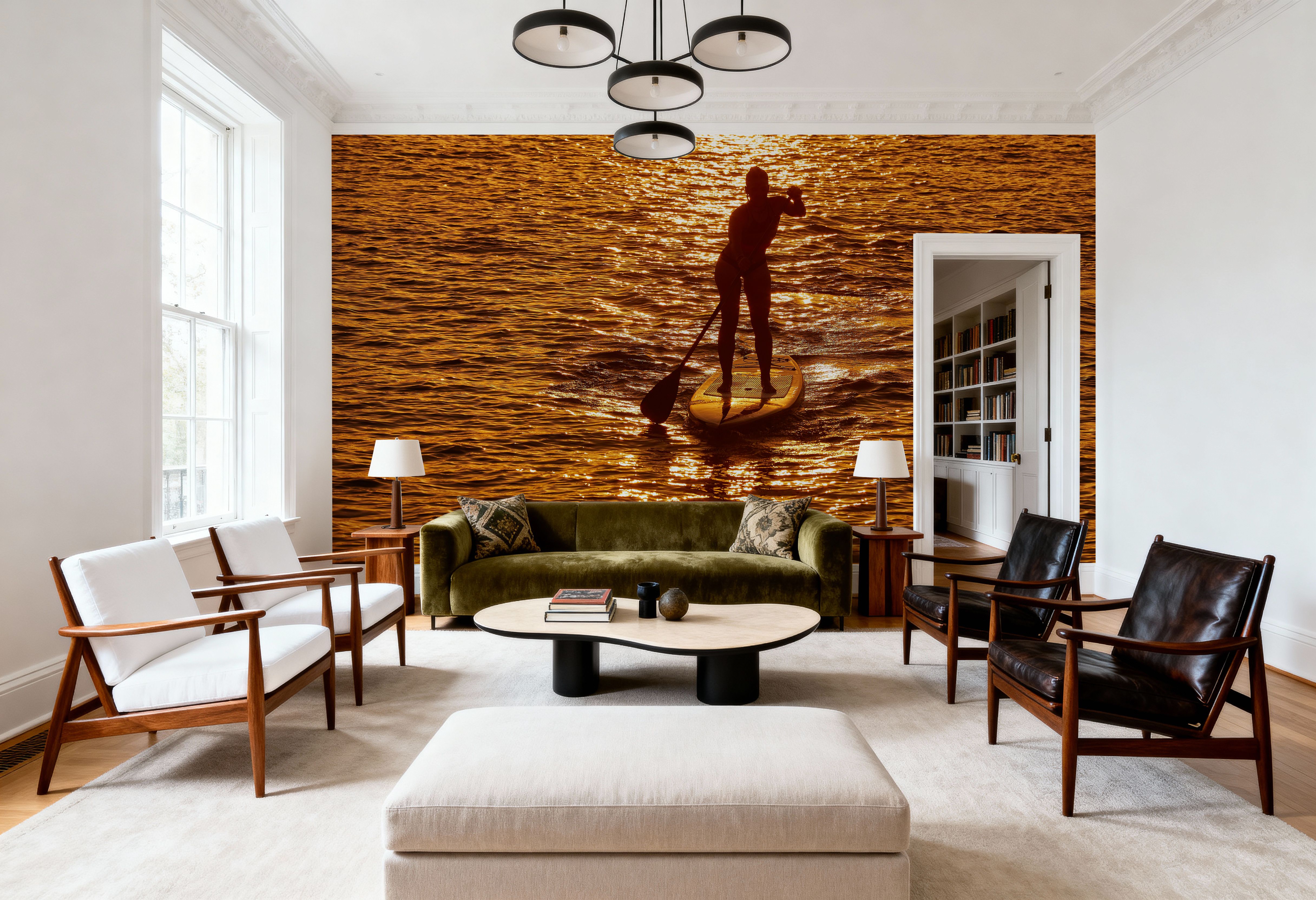 Golden Horizon Paddleboarder