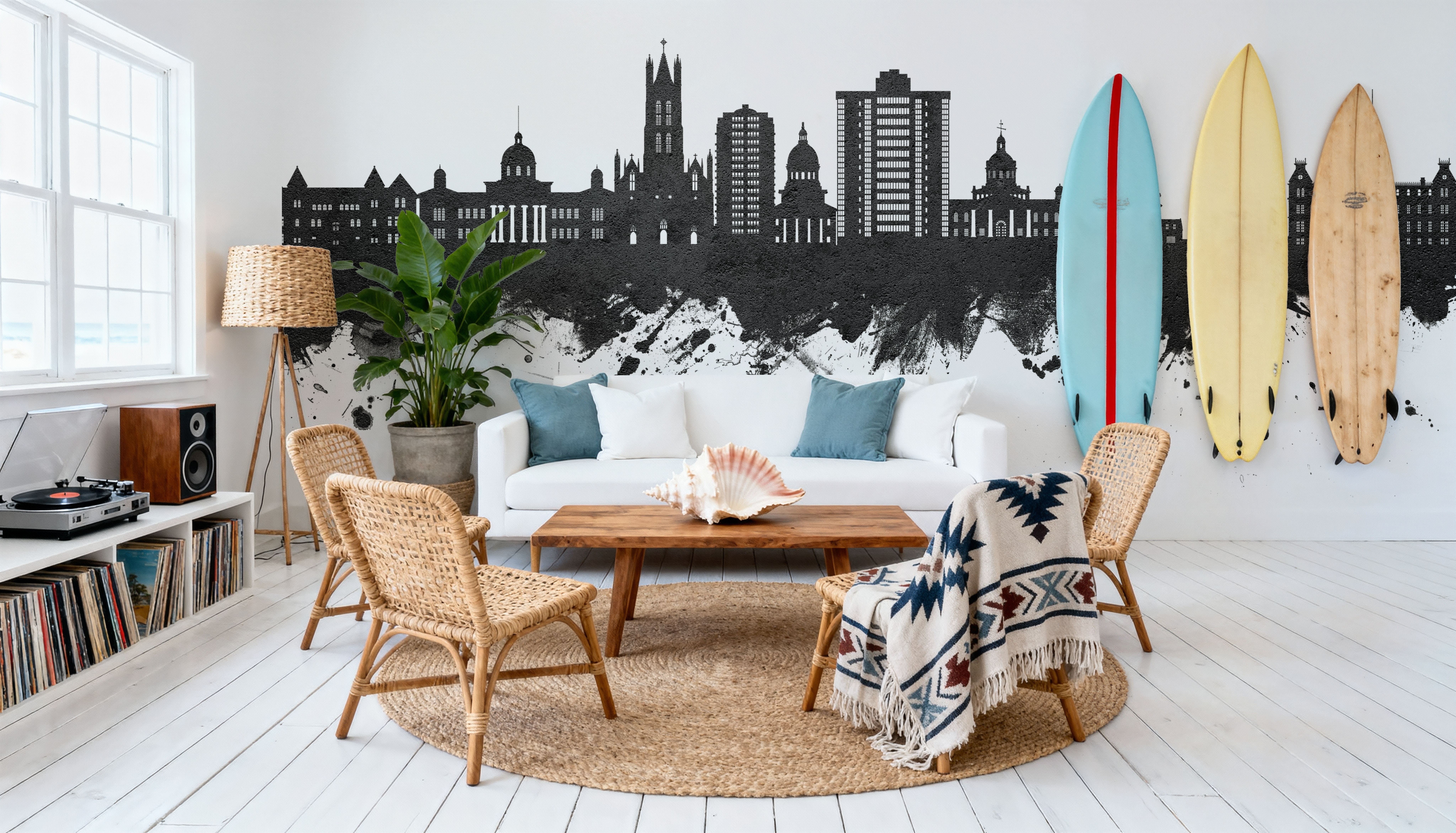 Kingston Canada Skyline Black & White, Papel de parede