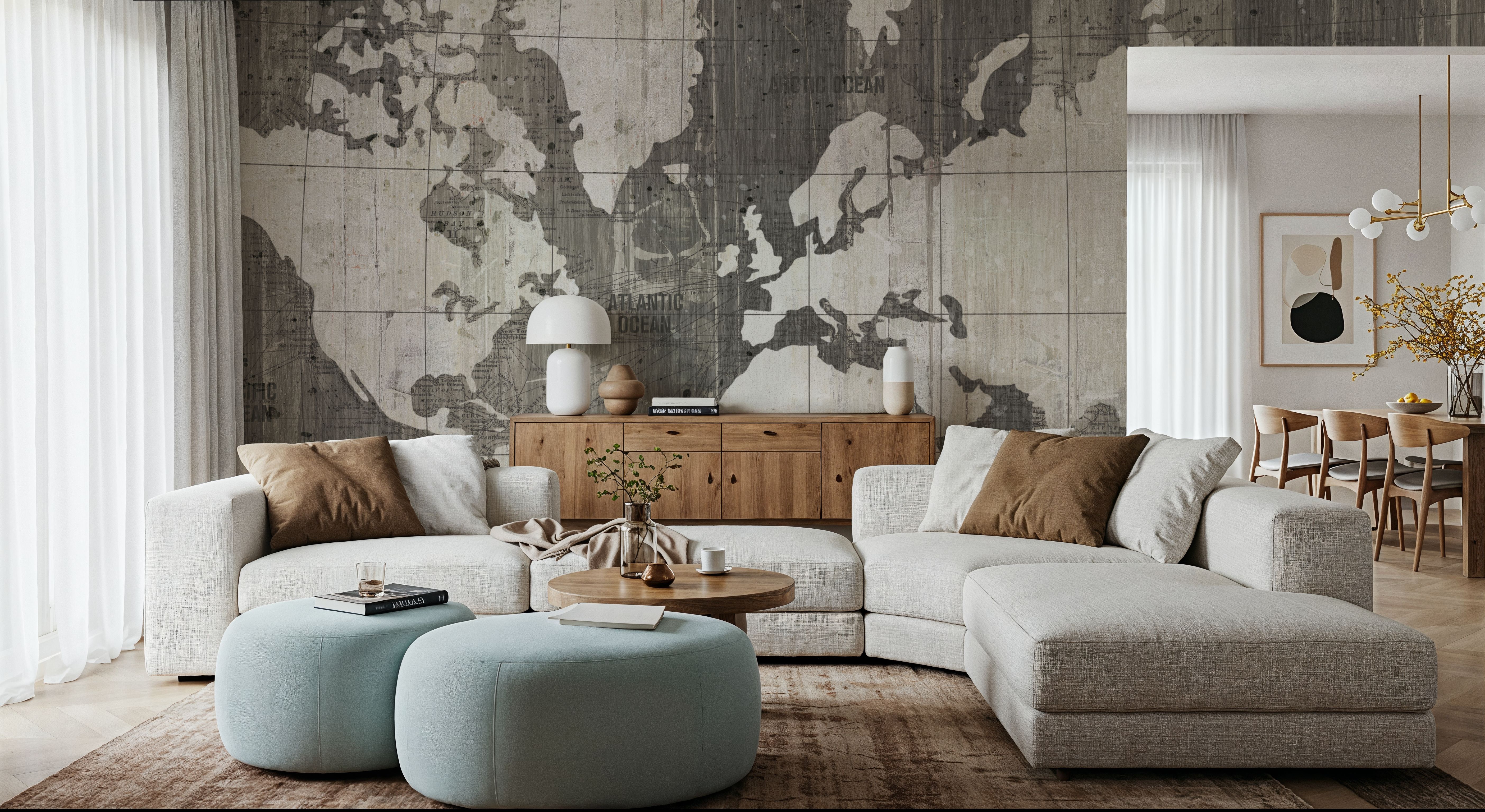 Old World Map Neutral, Wallpaper