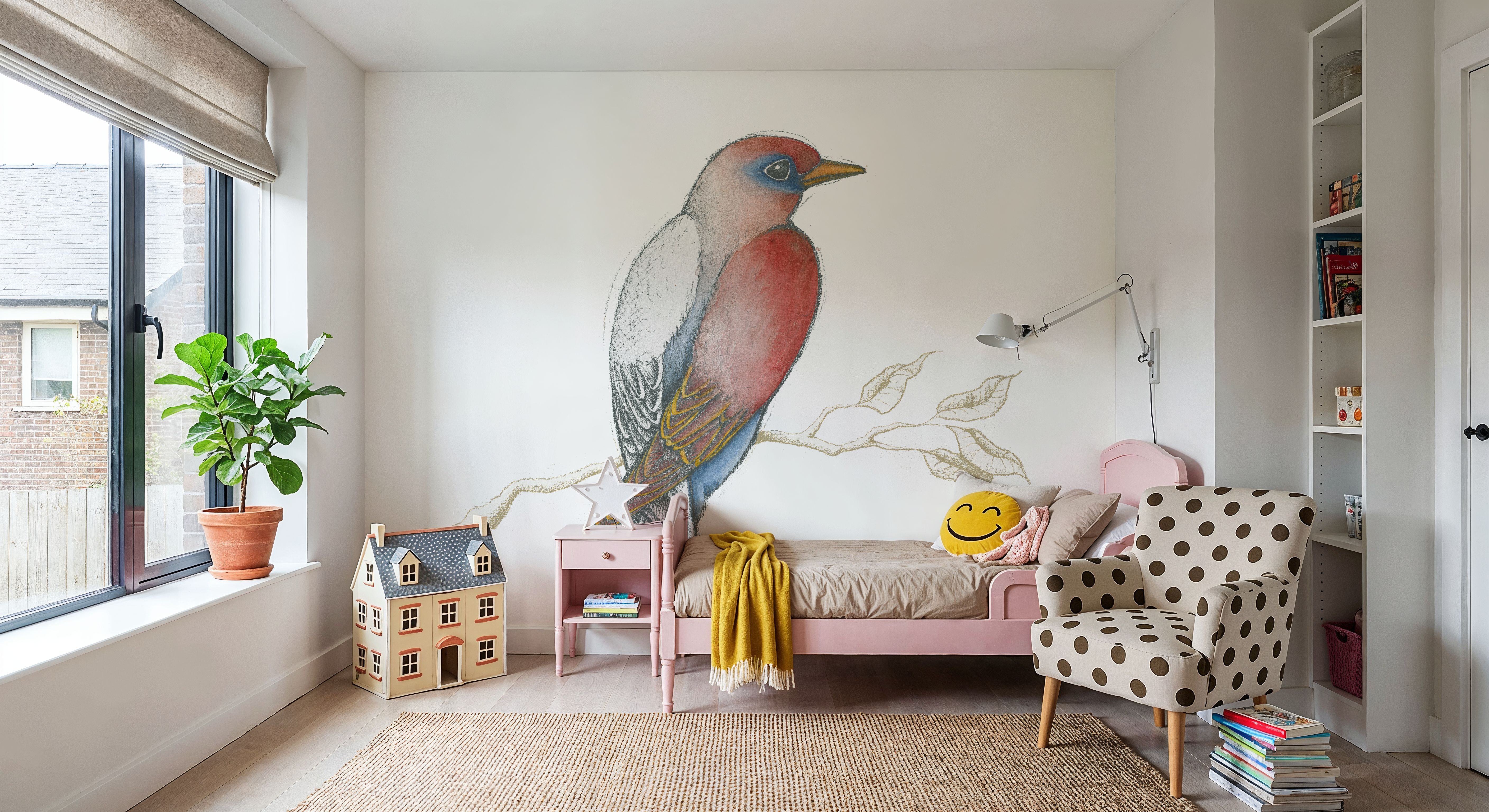 Arts and Crafts Birds I on White