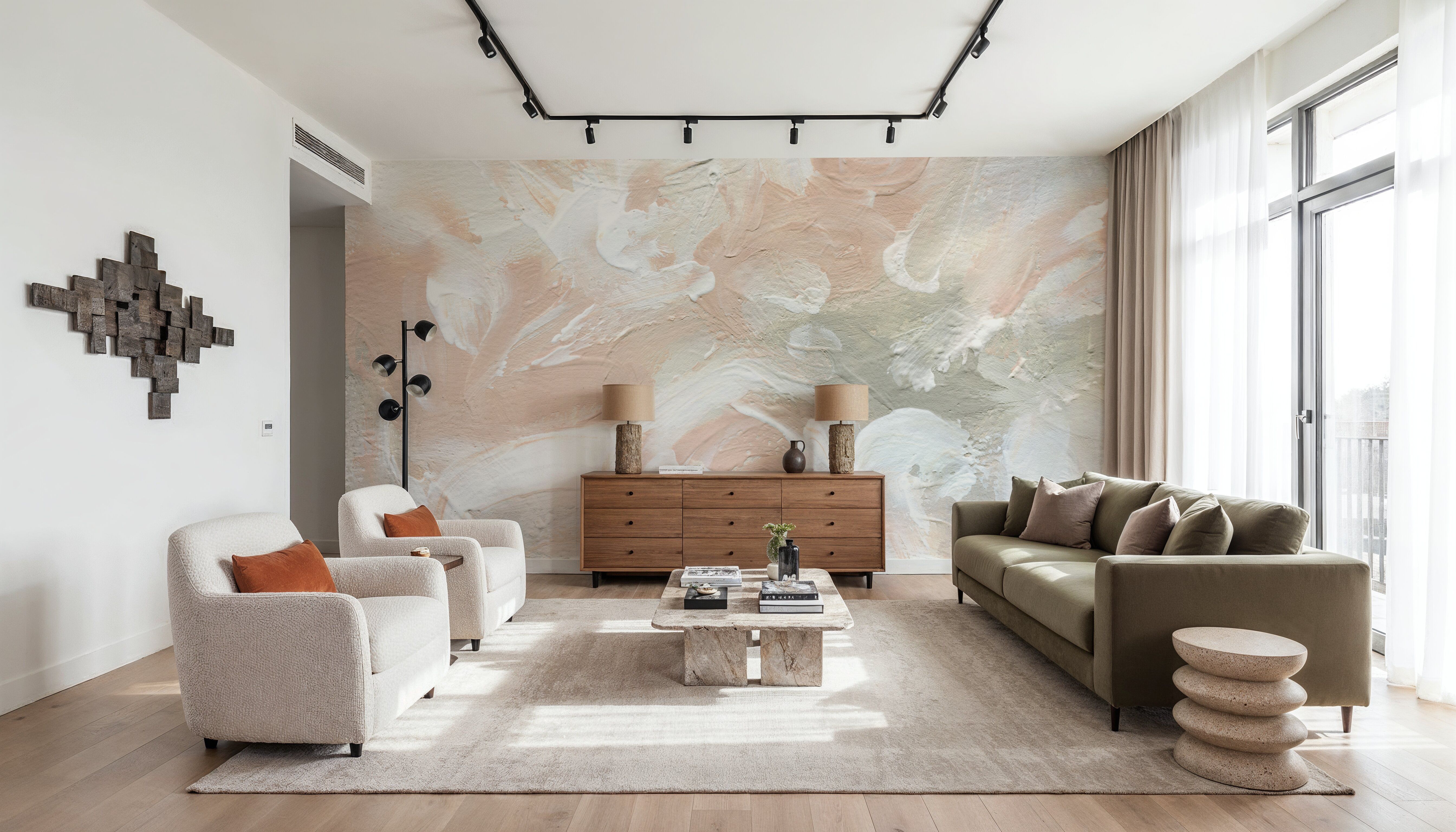 Blushing Abstract, Behang