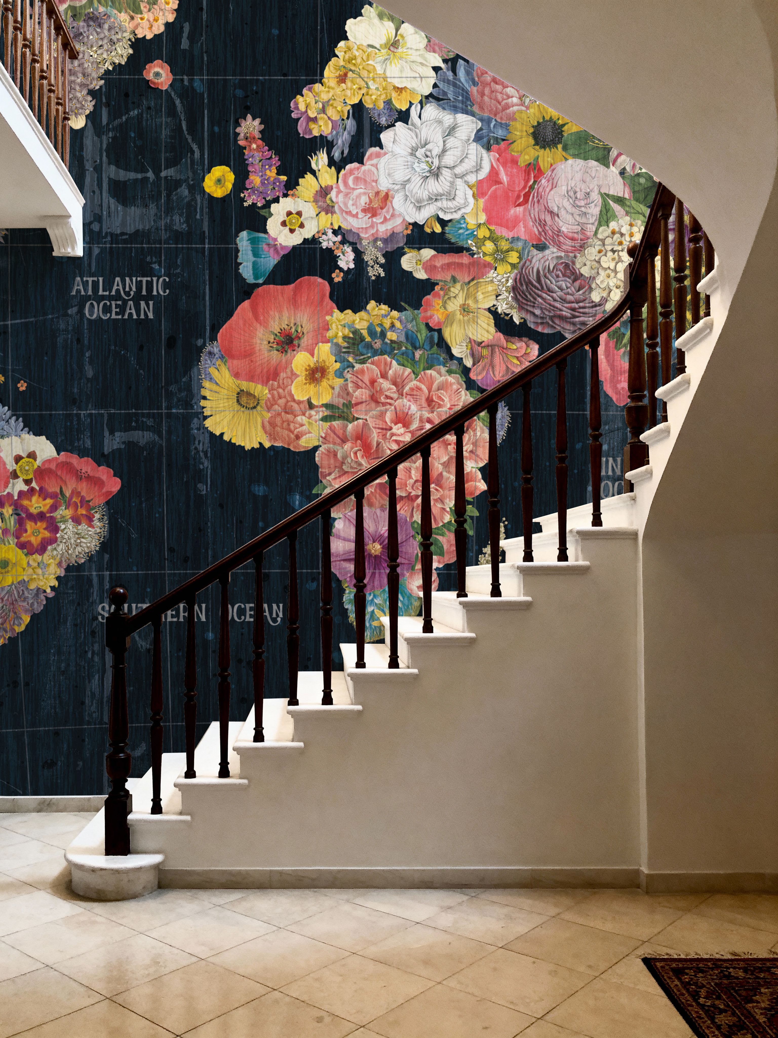 Botanical Floral Map Words