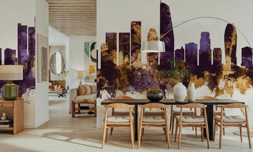 Los Angeles Skyline Purple & Gold