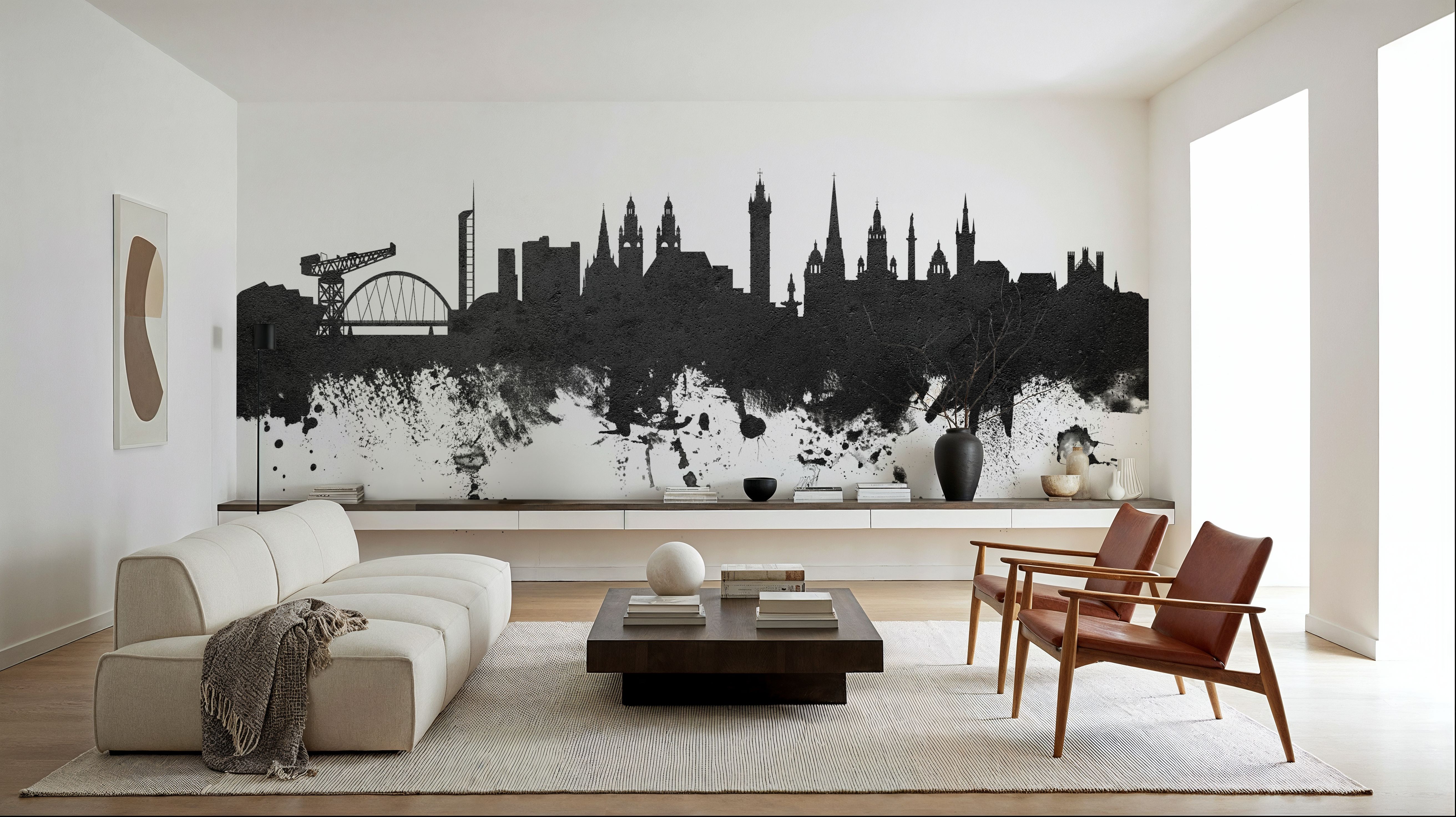 Glasgow Scotland Skyline Black & White