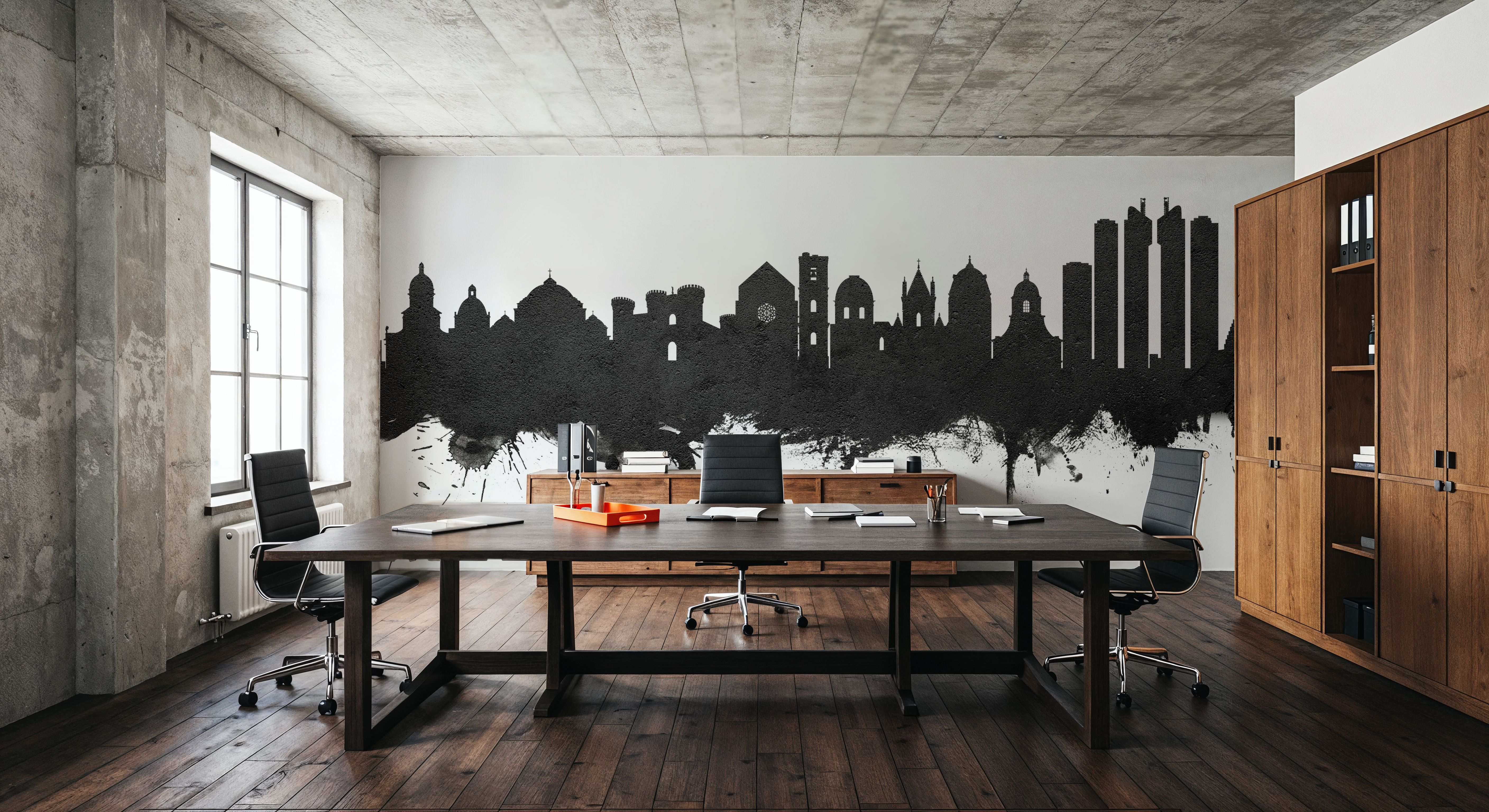 Naples Italy Skyline Black & White