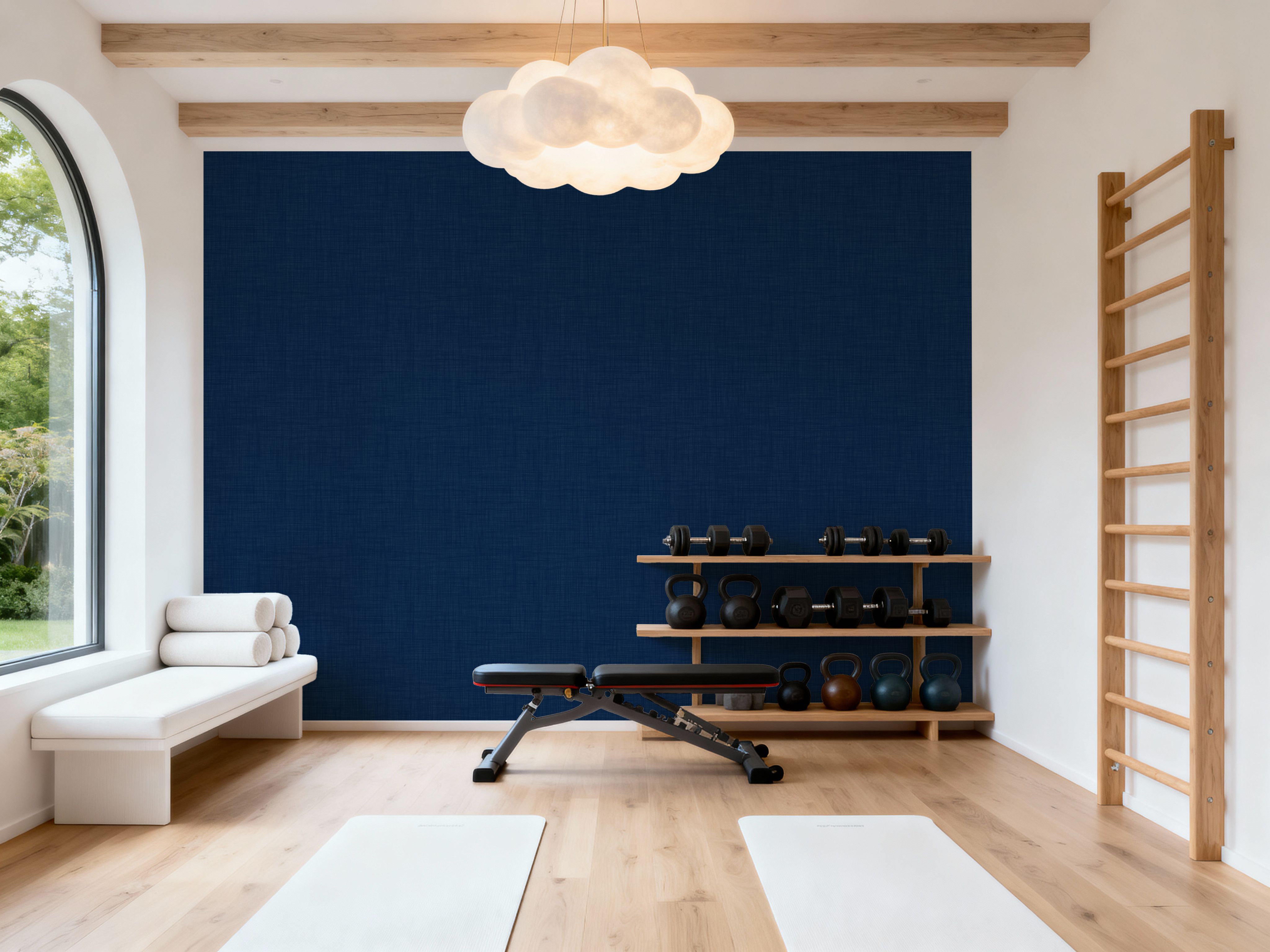 Mottled Linen Effect, Indigo Denim