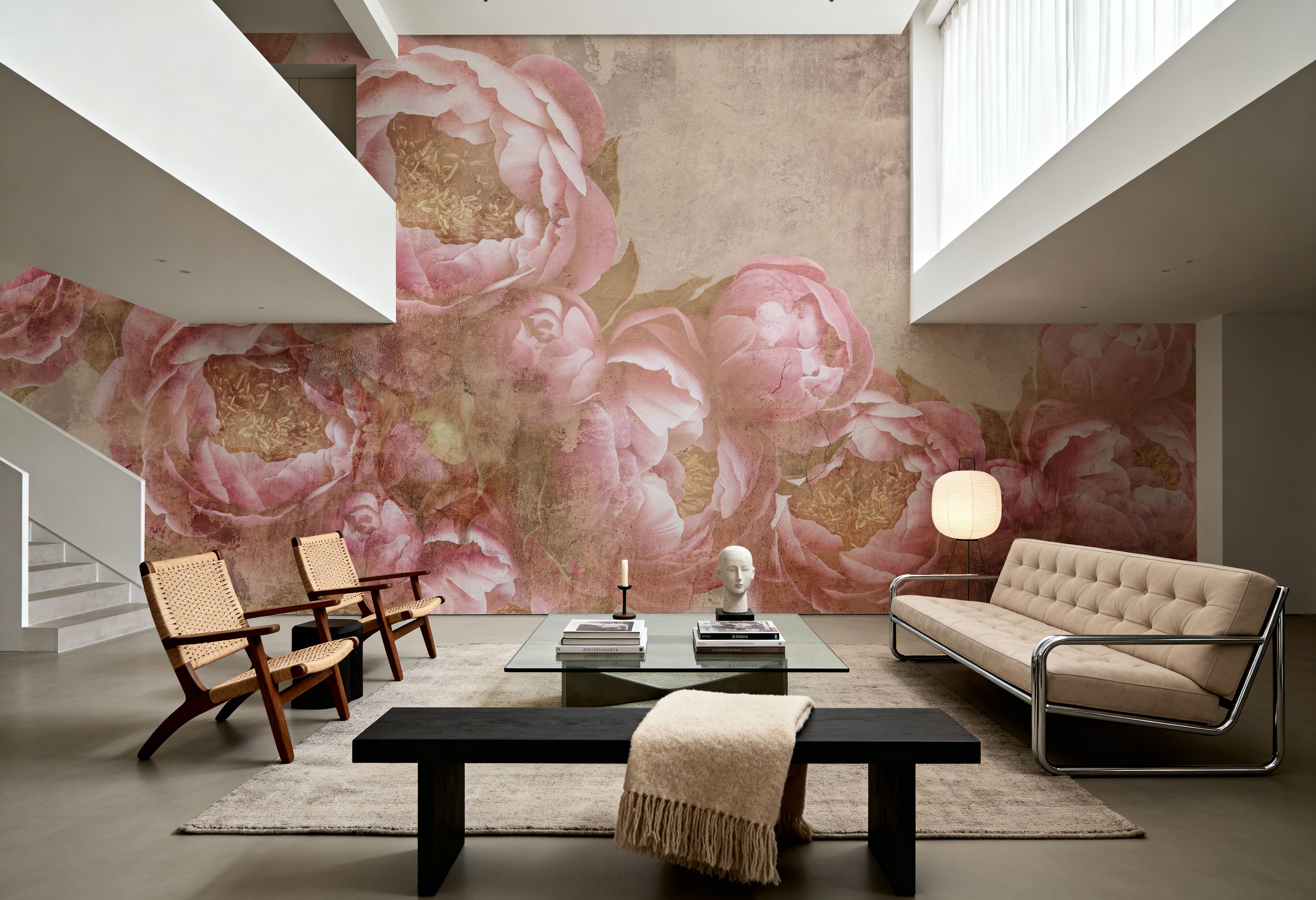 Peonies of Love wallpaper mural 100% PVC-free and non-toxic