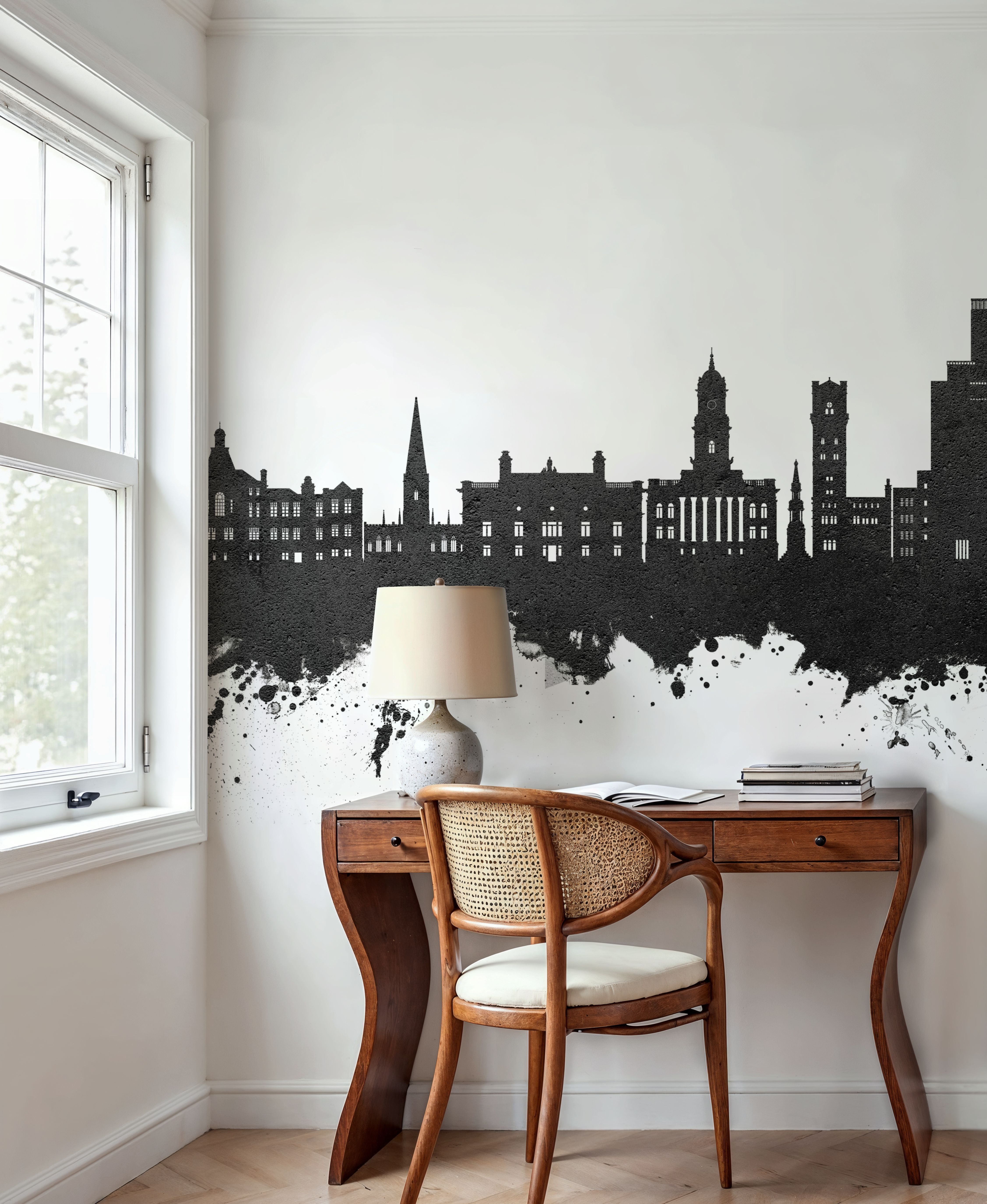 Birkehead England Skyline Black & White