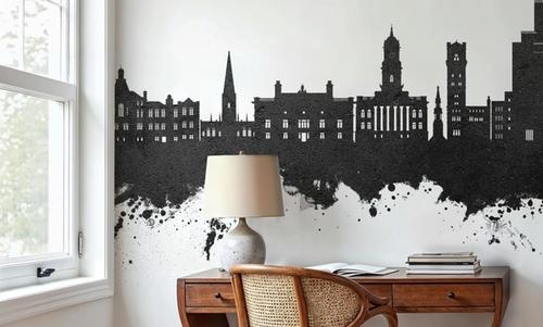Birkehead England Skyline Black & White