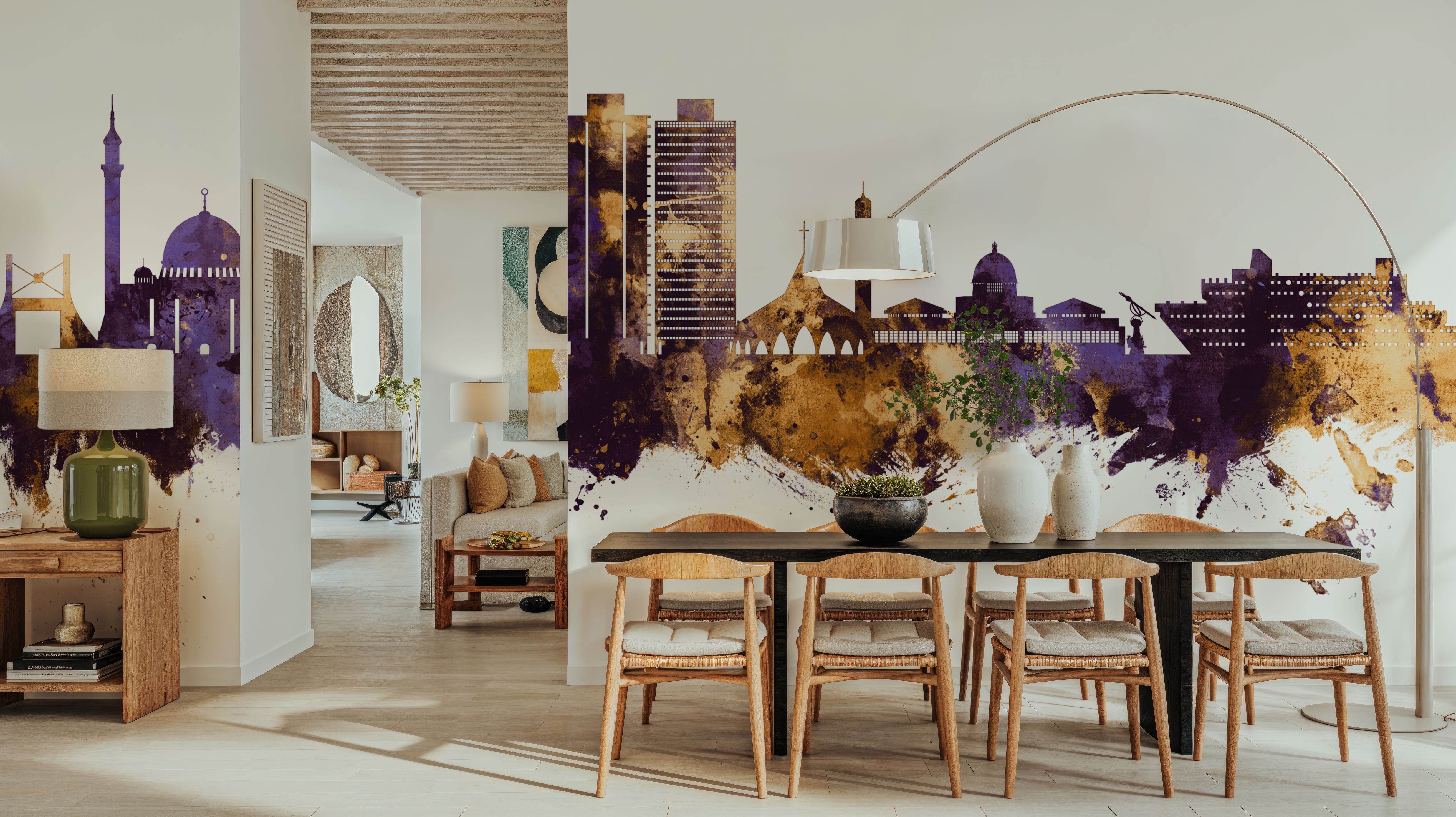 Abuja Nigeria Skyline Purple & Gold