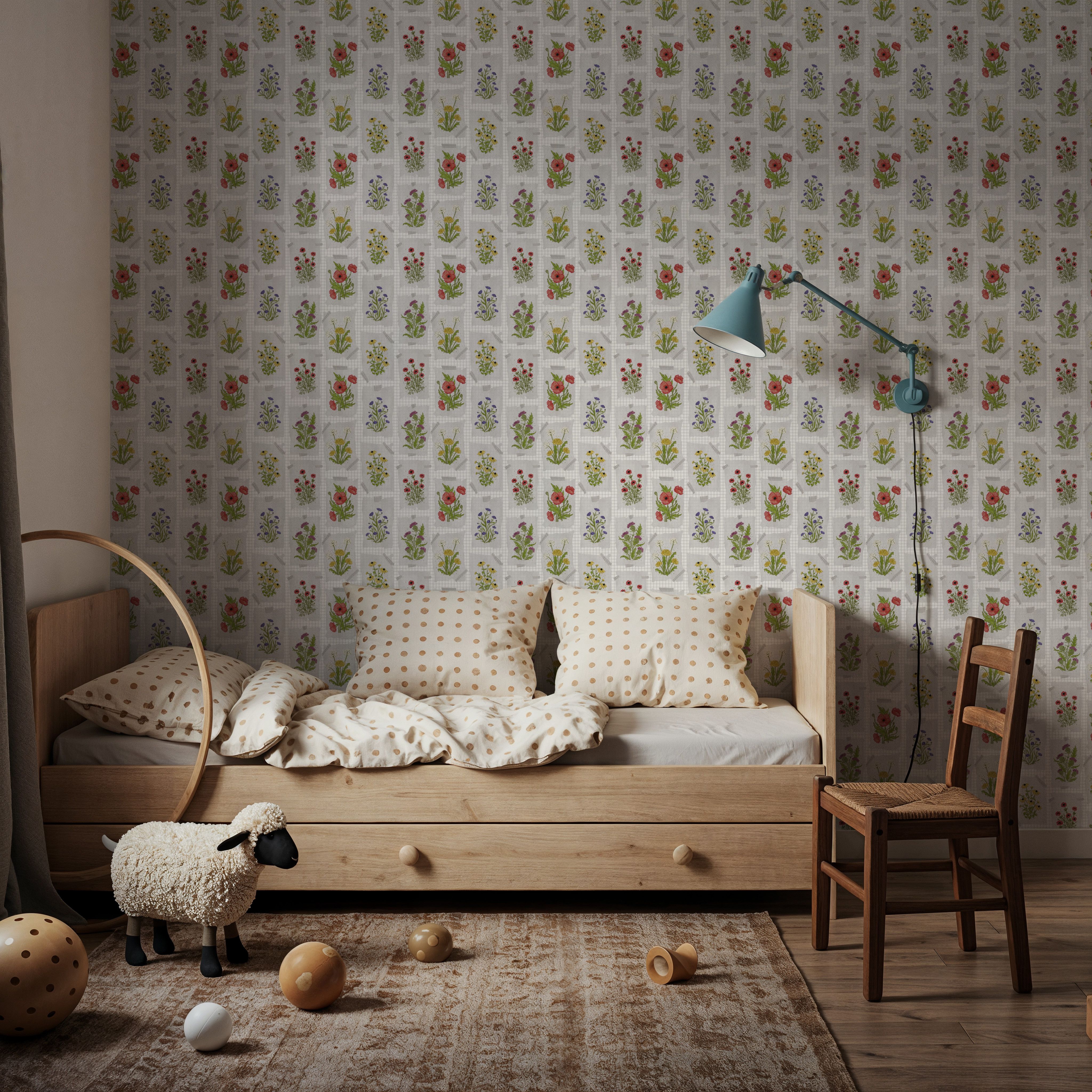 Wildflower Collage, Snow, Papel de parede
