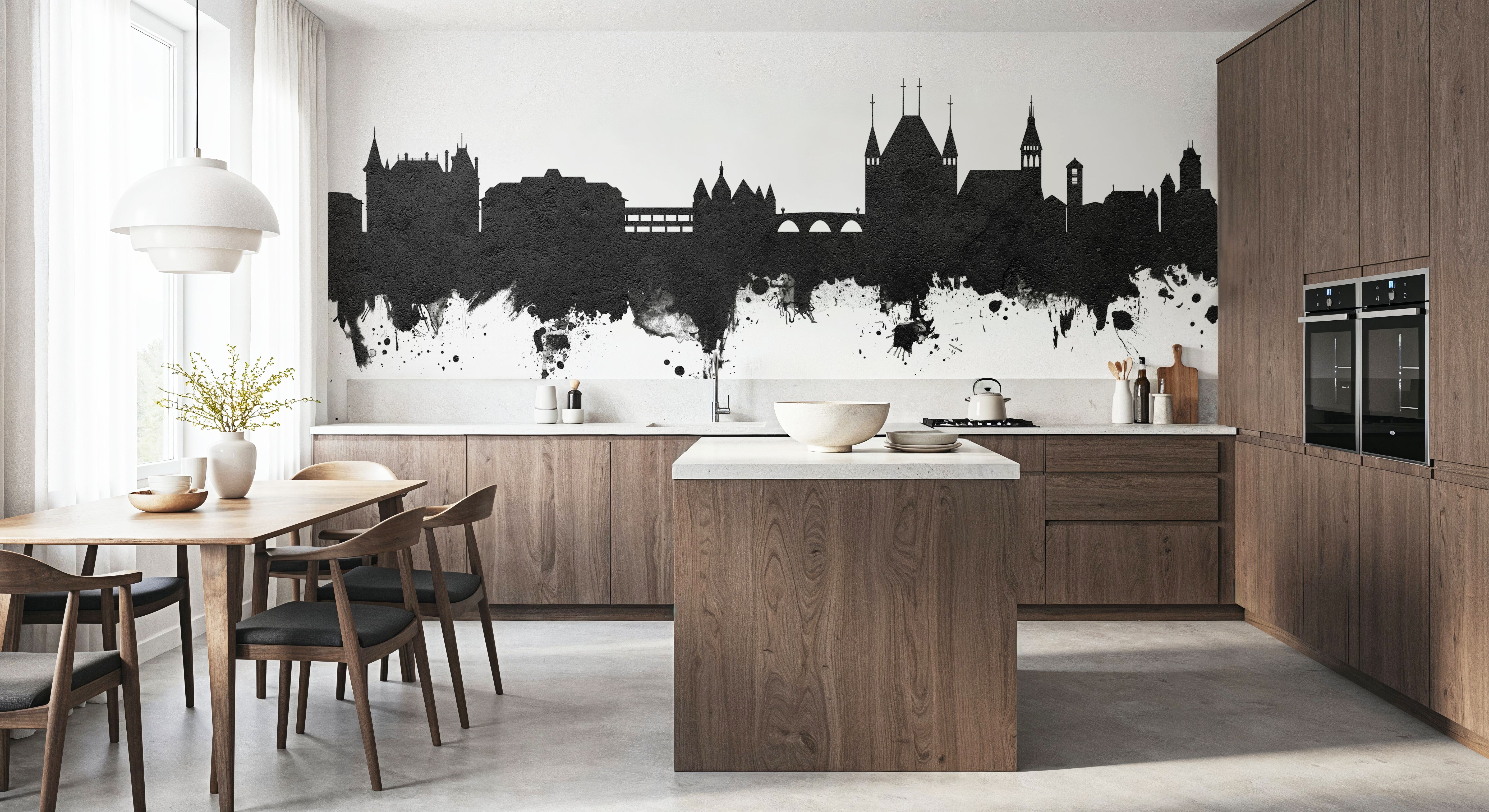 Thun Switzerland Skyline Black & White