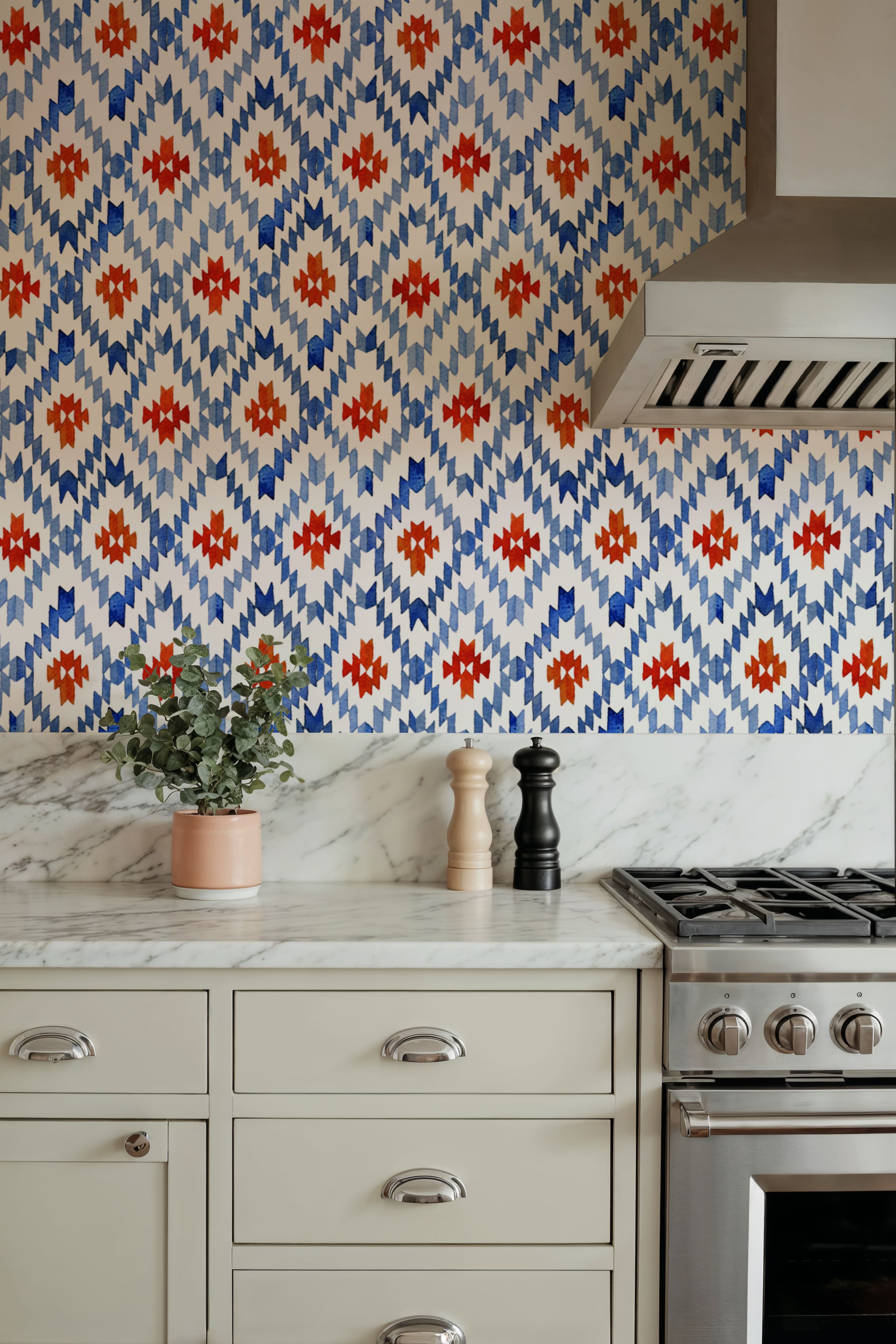 Blue Rhombus Ikat