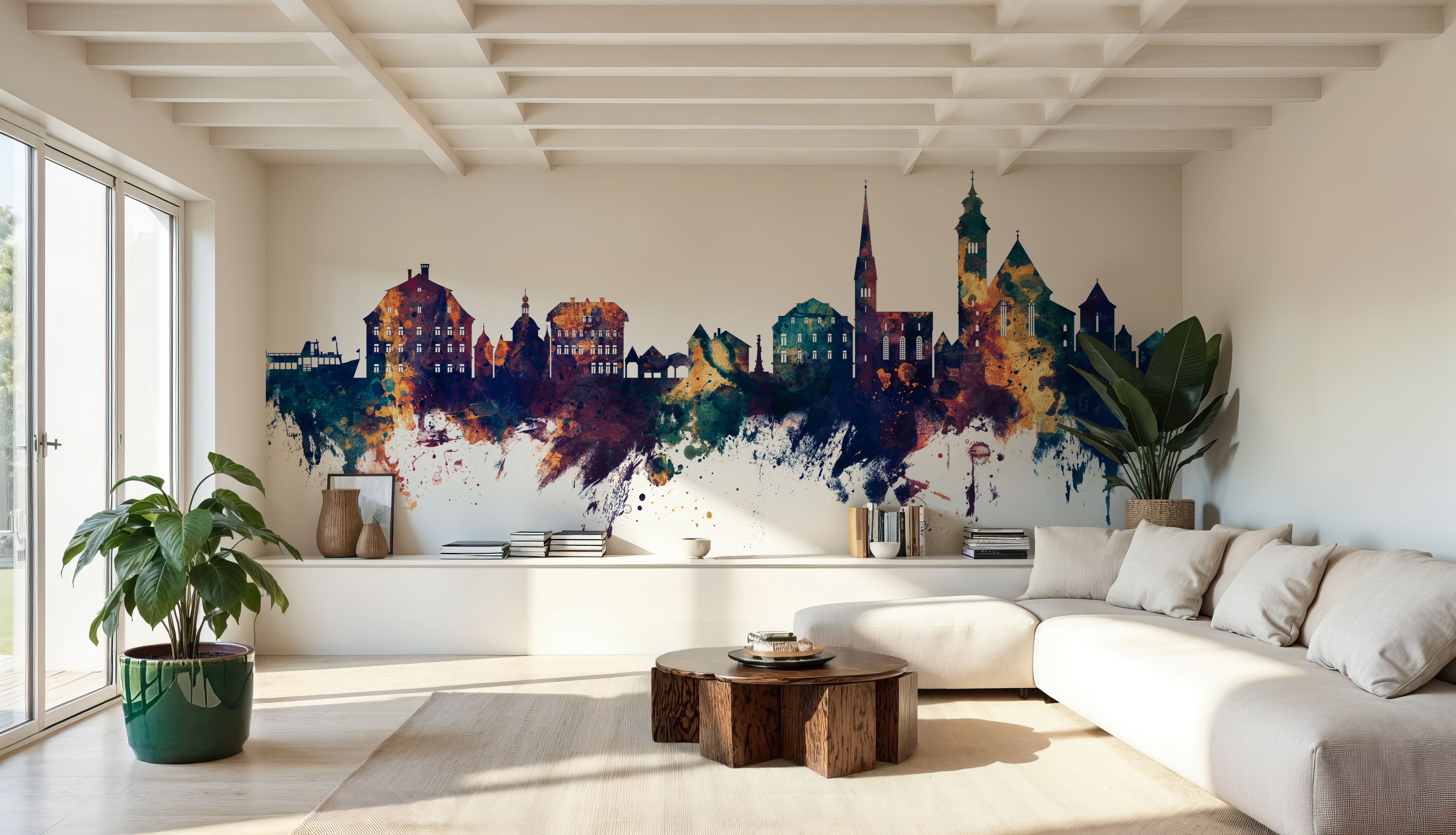 Hallstatt Austria Skyline Blue & Bronze